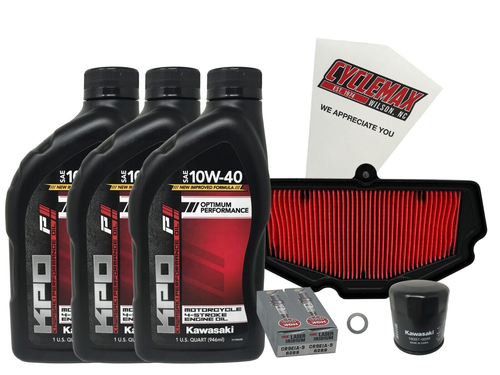 Cyclemax Standard Tune Up Kit with Spark Plugs fits Kawasaki 2017-2023 Ninja 650