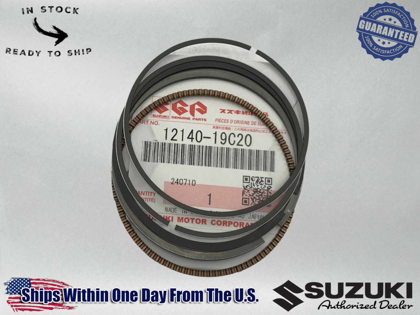 Suzuki Genuine OEM PISTON RING SET KATANA GSX600F BANDIT GSF600S 12140-19C20