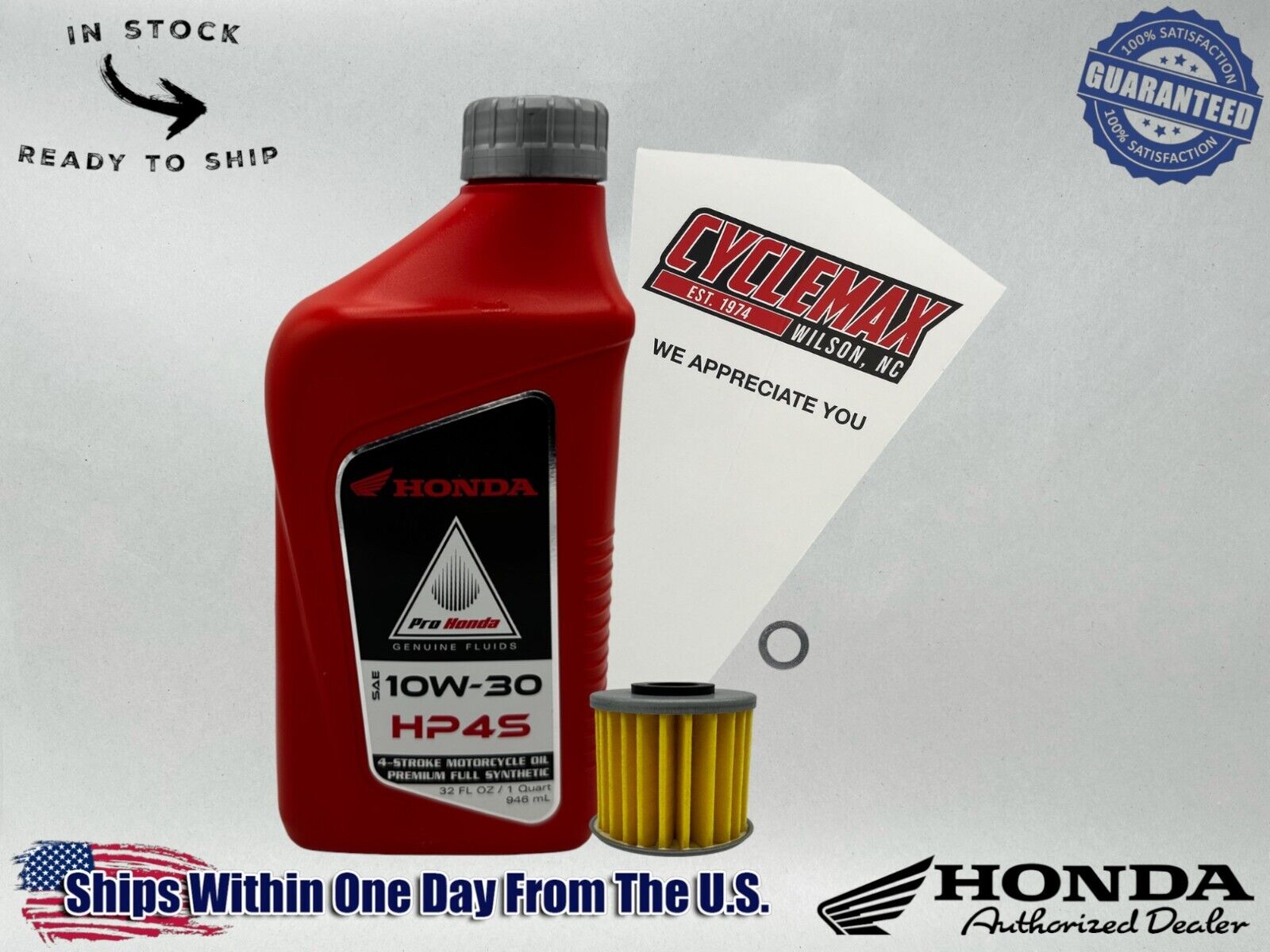 Cyclemax Full Synthetic HP4s Oil Change Kit fits 2019-2024 Honda Super Cub C125