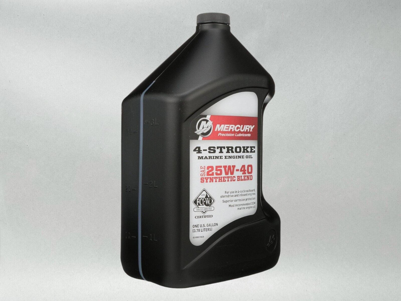 Mercury OEM 25W-40 Synthetic Blend Marine Engine Oil 1 Gallon 8M0078630-2PACK