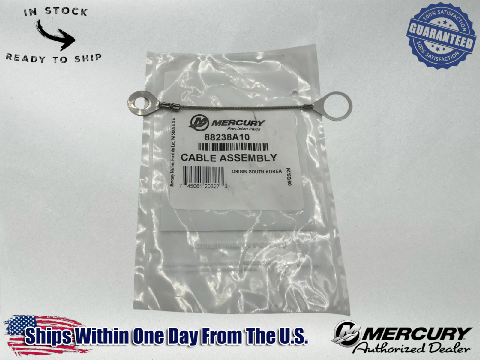 Mercury Genuine OEM Authentic Ground Wire, Lower Mount Mercury V6 88238A10