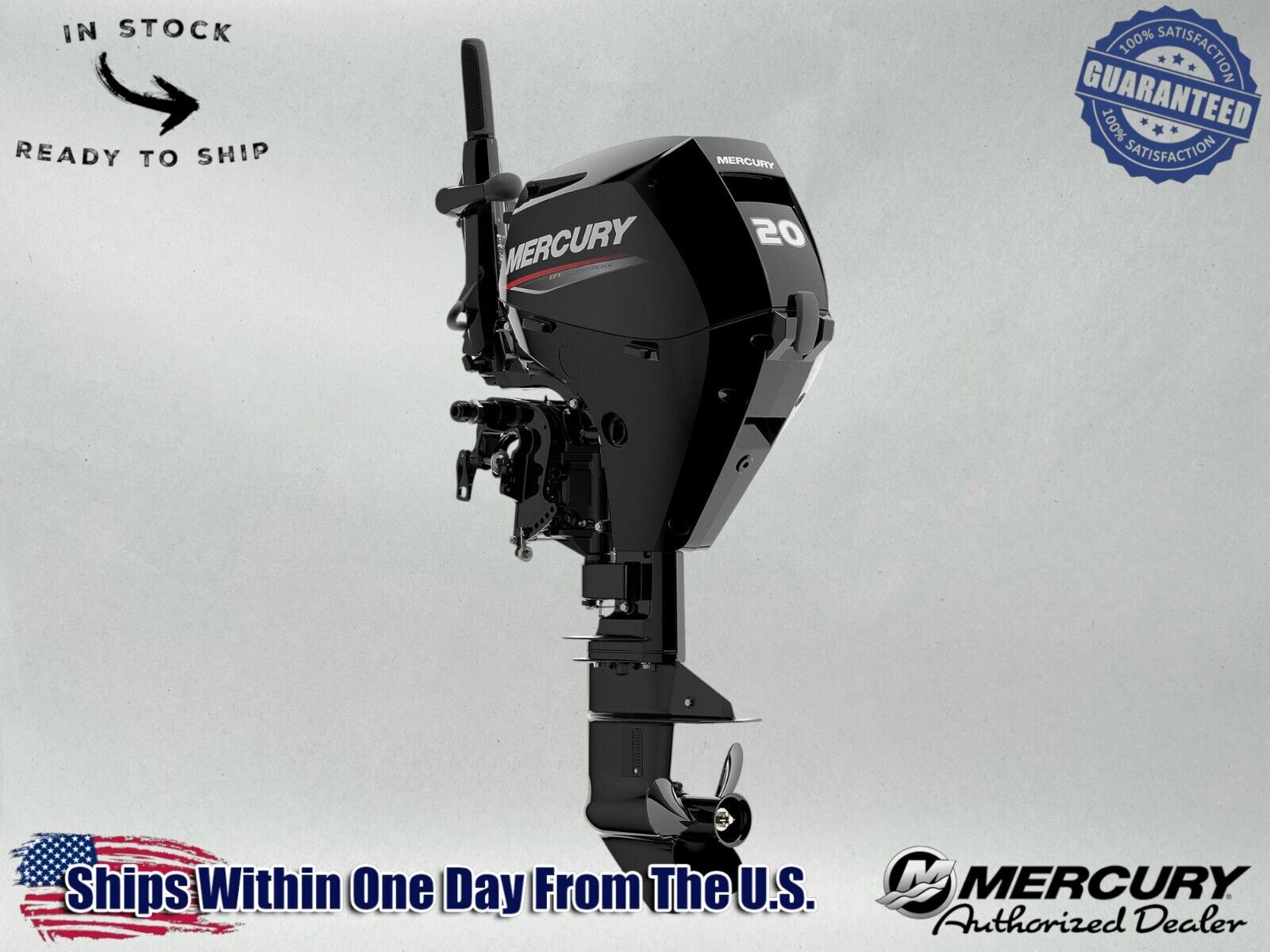 Mercury 20hp EFI Tiller FourStroke Outboard Motor, 15" Shaft Model ME 20 EH 4S
