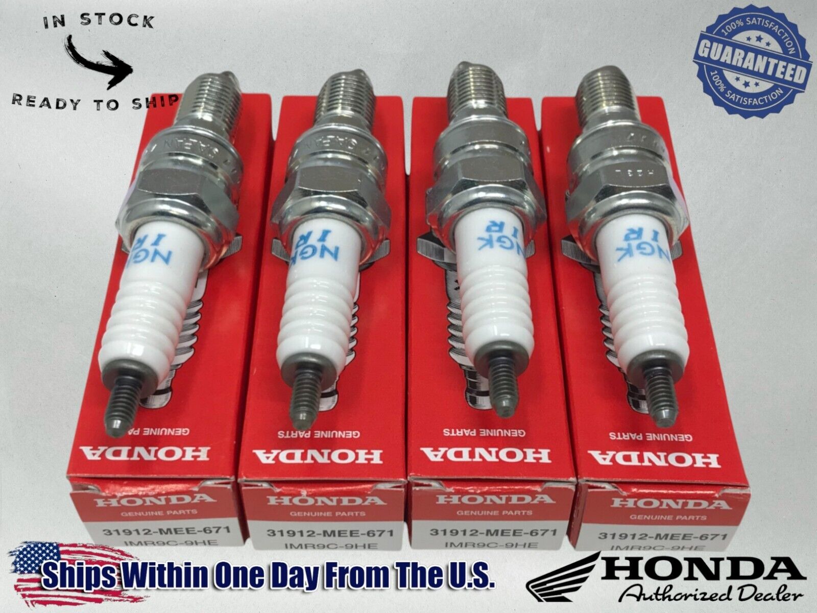 4 Pack Honda Genuine OEM NGK Iridium Spark Plug 03 04 CBR600 RR 31912-MEE-671 1