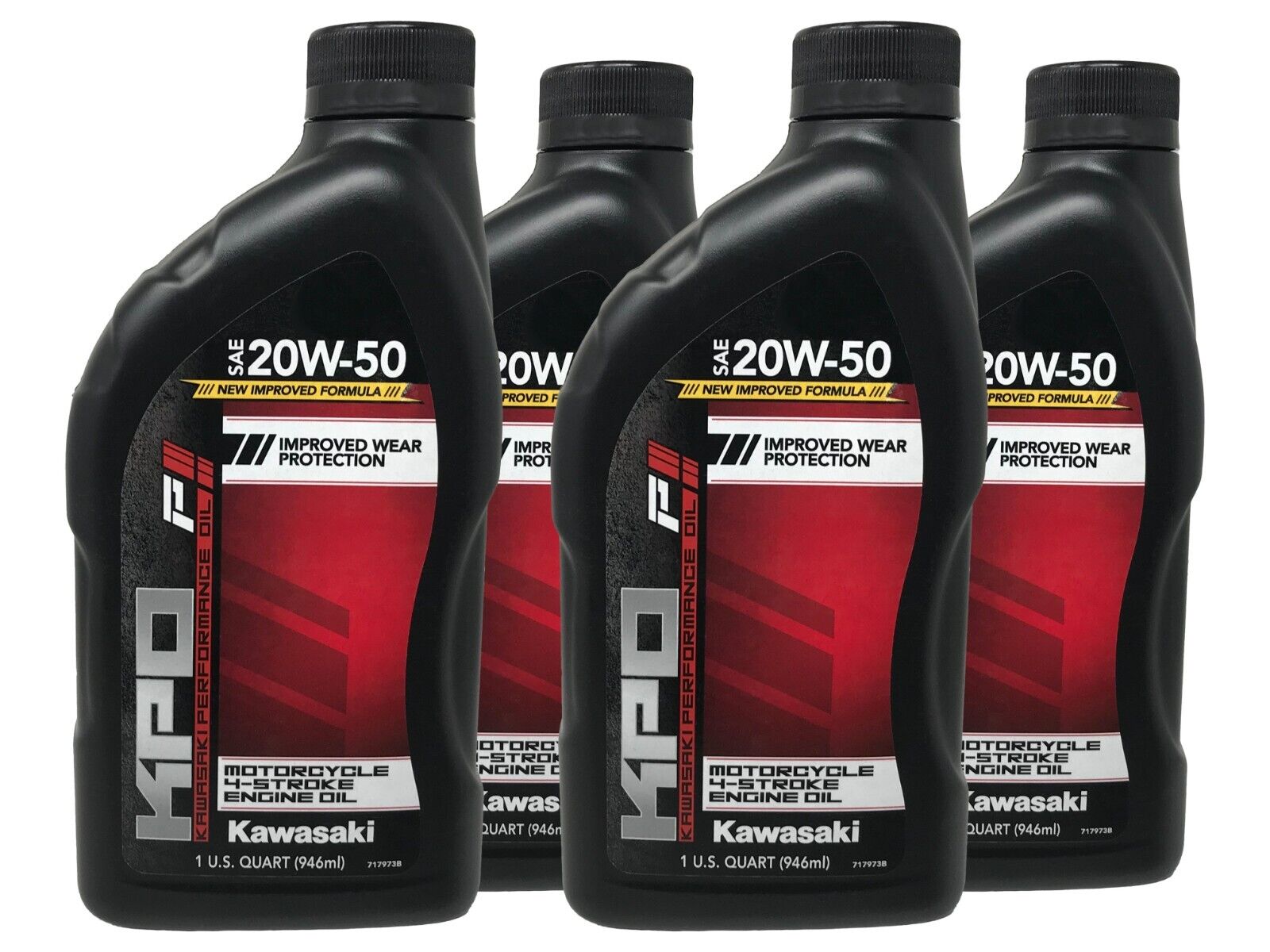 Kawasaki Genuine OEM KPO 20W-50 Engine Oil K61021-102-01Q - 4 Pack