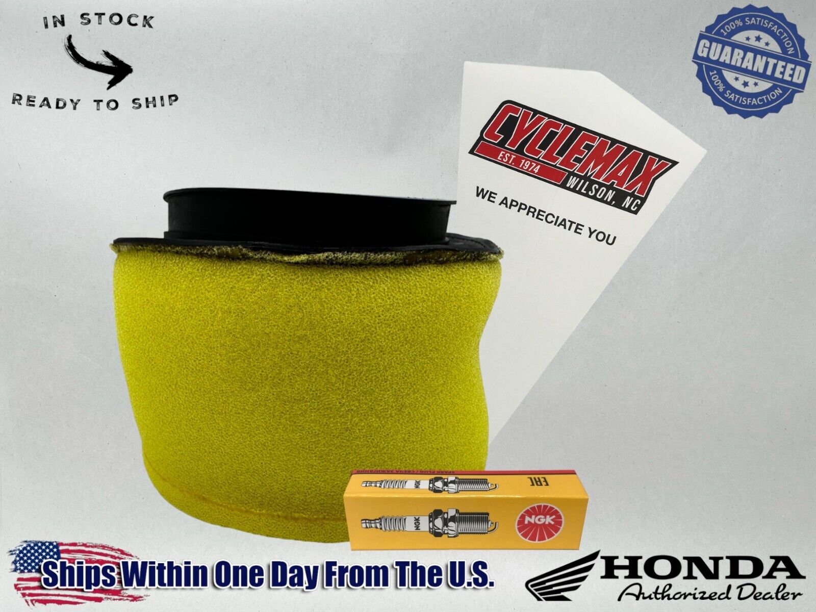 Cyclemax Maintenance Kit with Air Filter & Plug fits 1985-1987 Honda ATC250R
