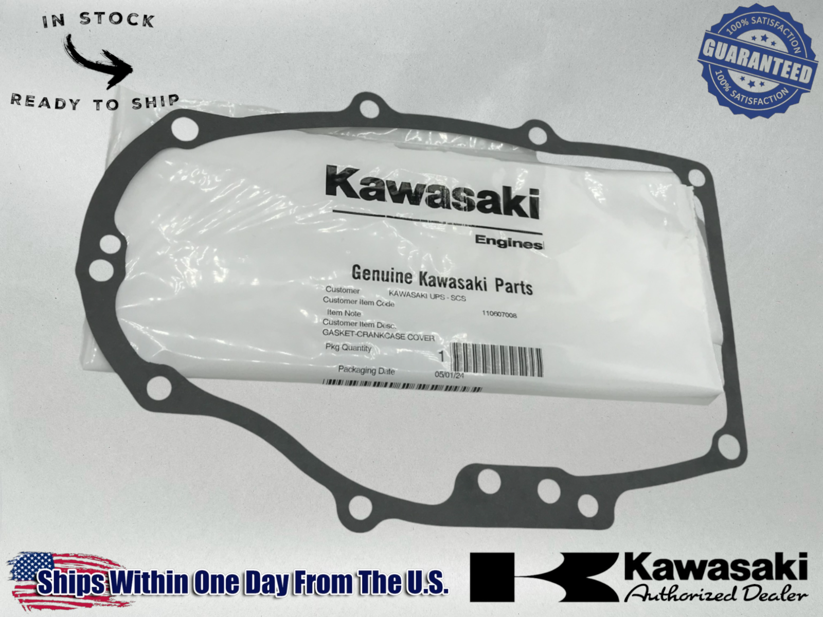 KAWASAKI OEM CRANKCASE COVER GASKET FH451V FH500V FH541V FH580V 12C1 11060-7008