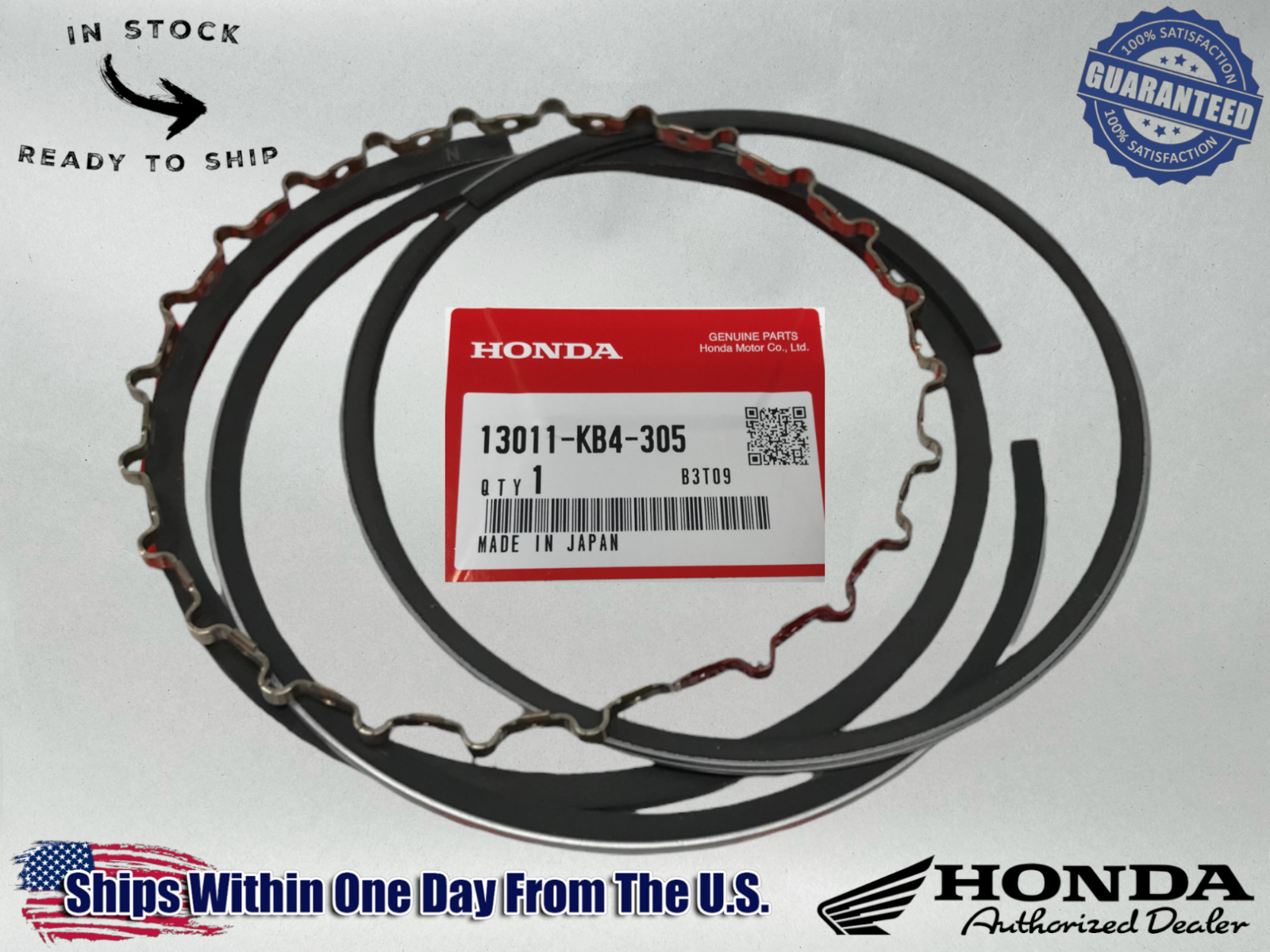 Honda OEM 85-00 XR100R 81-84 XR100 79-85 XL100S RING SET PISTON 13011-KB4-305