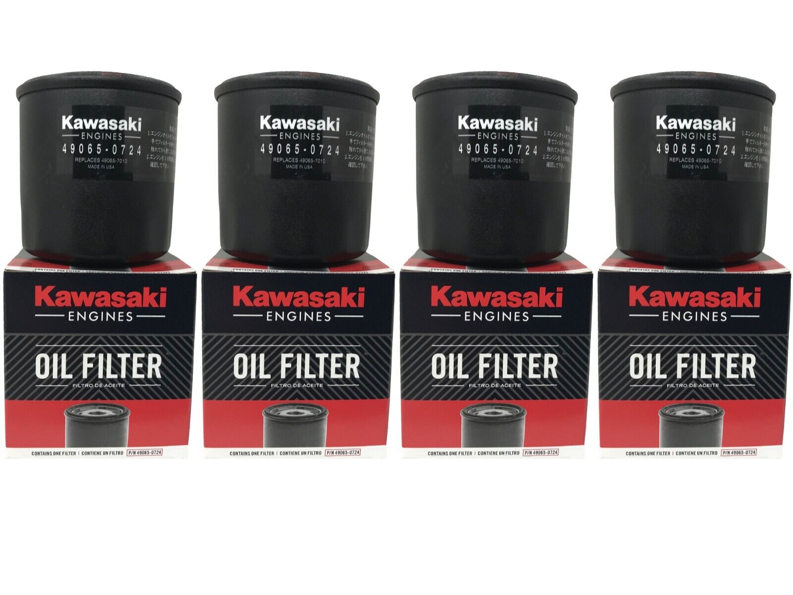 4 Pack OEM Kawasaki Oil Filter 49065-0724 (replaces 49065-7010)