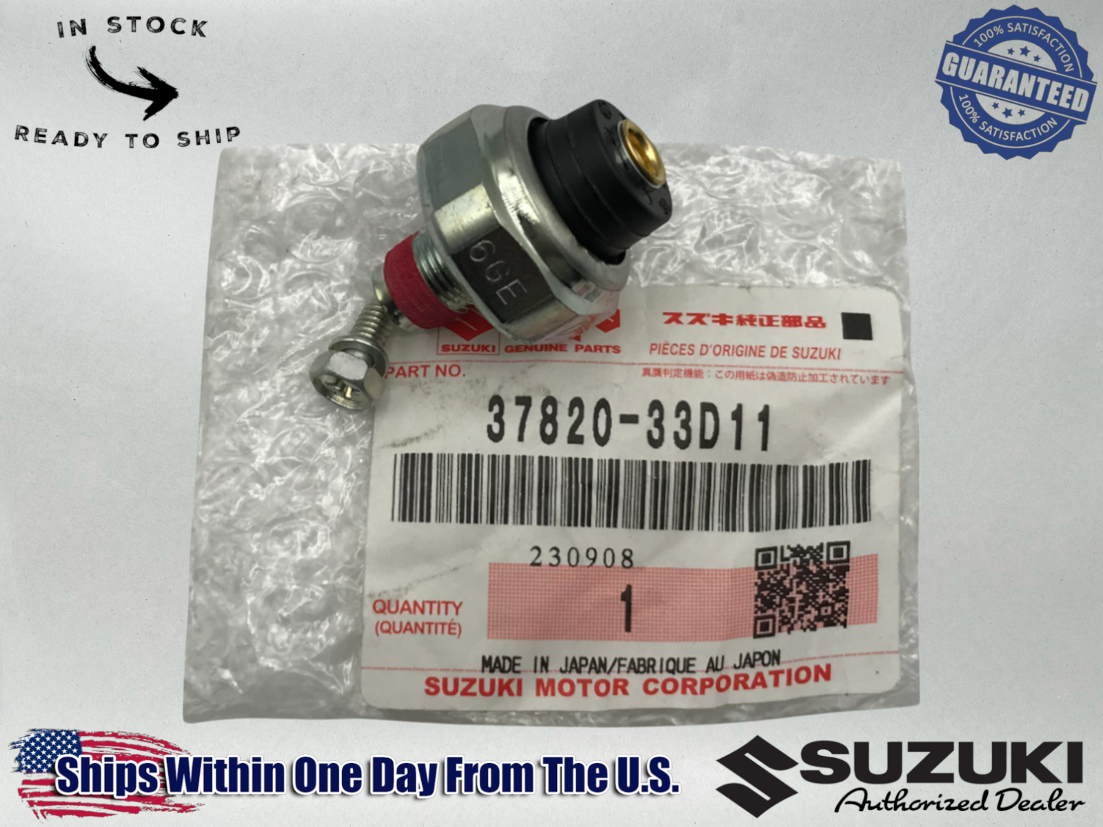 Suzuki Genuine OEM Oil Pressure Sending Switch Many 250-1800cc 37820-33D11