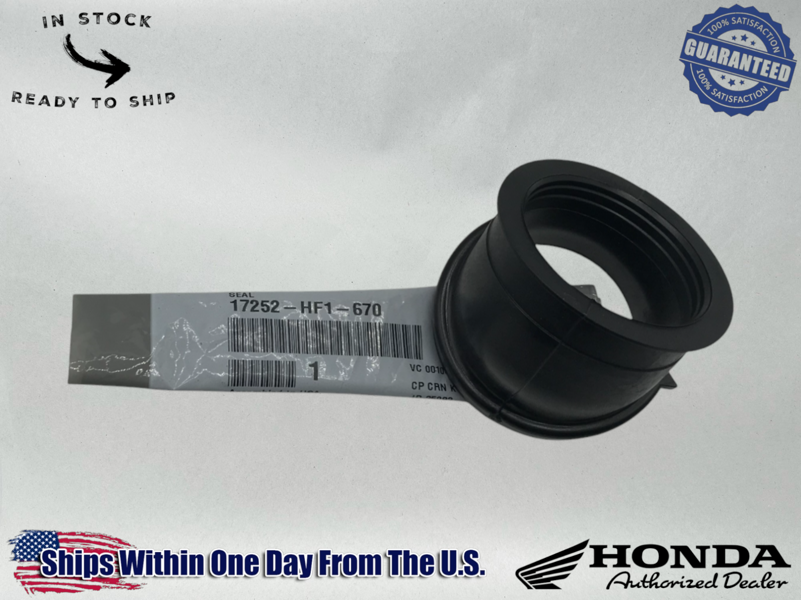 Honda AIRBOX CLEANER INTAKE DUCT TUBE SEAL TRX200, TRX250 RECON 17252-HF1-670