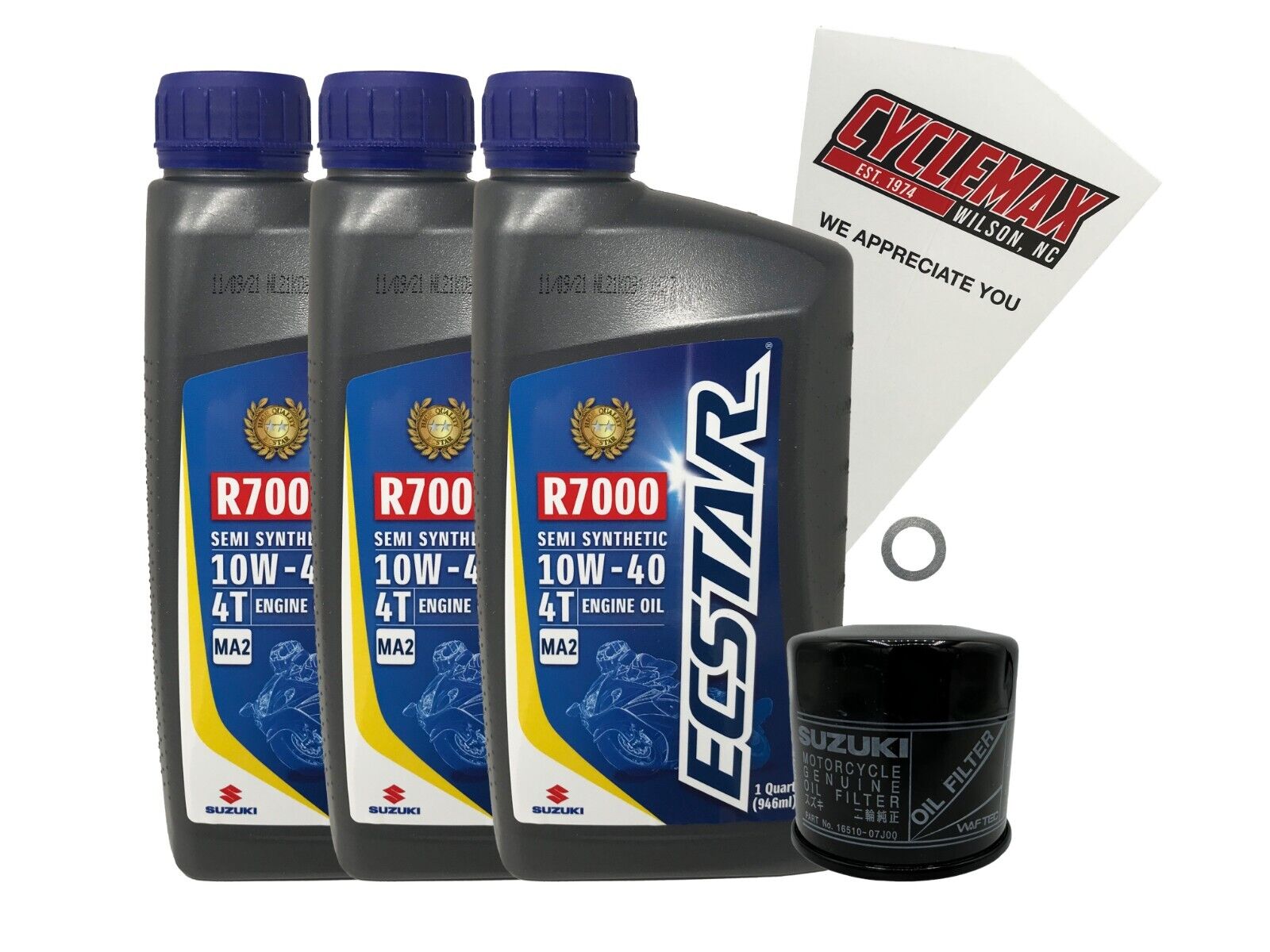 Cyclemax OEM Semi-Synthetic Oil Change Kit fits 2006-2022 Suzuki GSX-R600
