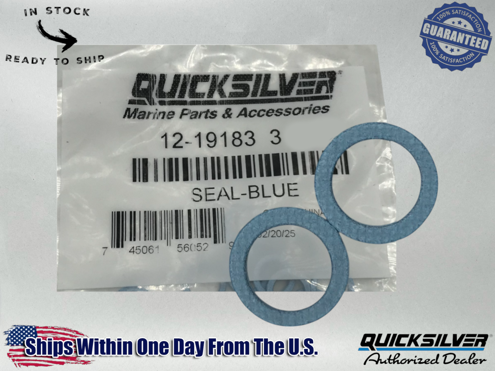 Mercury Genuine OEM Authentic 2 Pack Outboard Drain Plug Screw Seal 12-191833