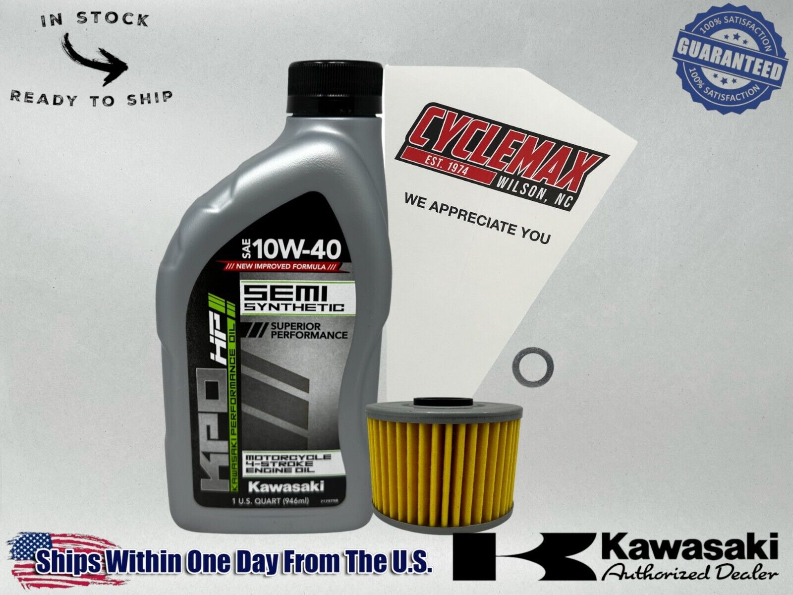 Cyclemax Semi Synthetic Oil Change Kit fits 2004-2024 Kawasaki KLX110R