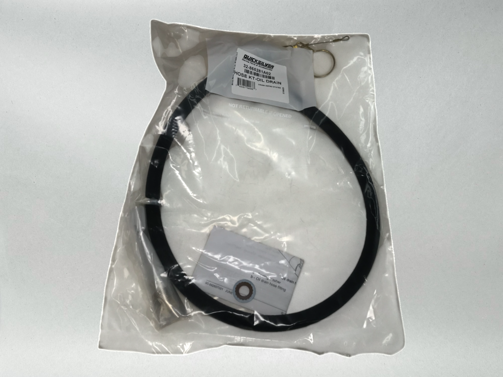 Mercury OEM Mercruiser Quicksilver Oil Drain Hose Kit Metric M12 865281A02