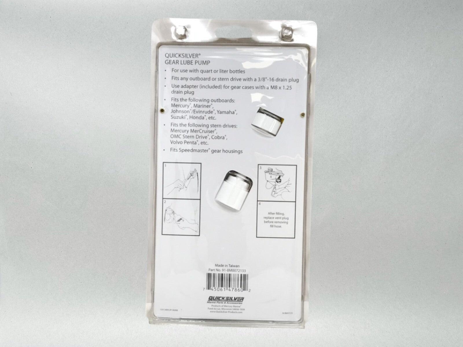 Mercury OEM Authentic multi purpose quart pump lower unit gear oil 91-8M0072133