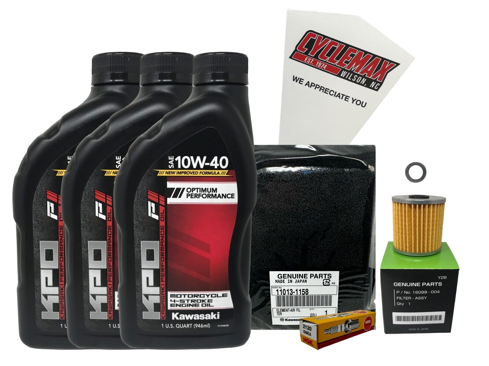Cyclemax Standard Tune Up Kit with Spark Plugs fits 1988-1998 Kawasaki BAYOU 220