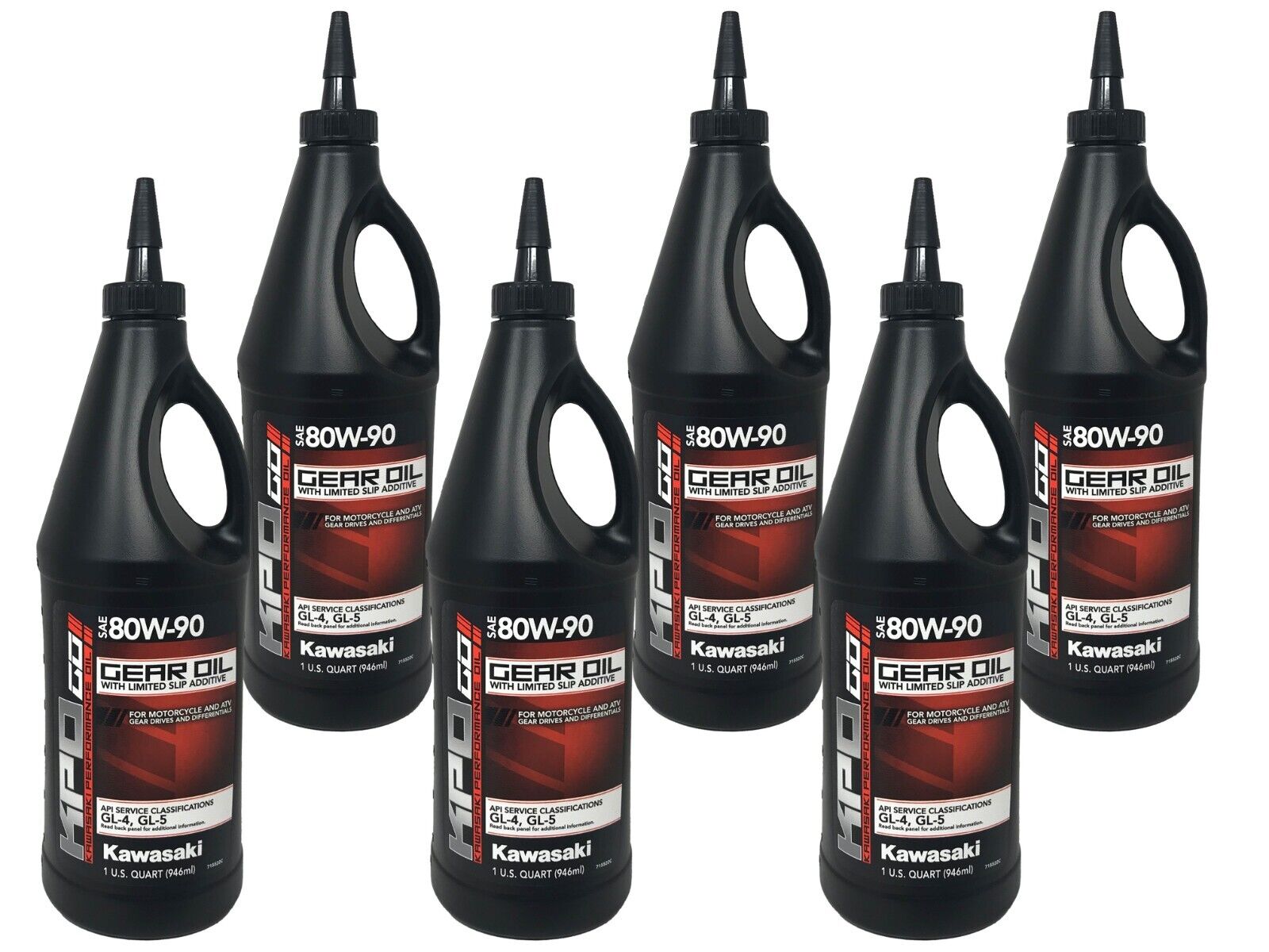 Kawasaki OEM KPO Gear Oil with Limited Slip Quart K6103G-103-01Q - 6 Pack
