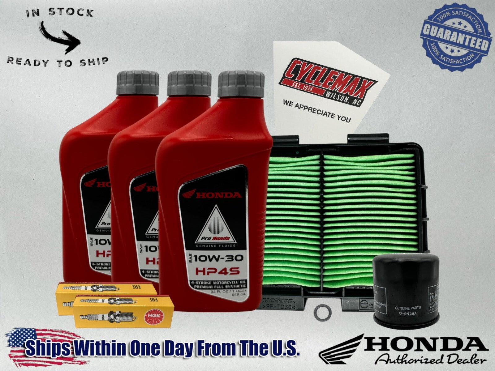 Cyclemax Full Synthetic HP4s Tune-Up Kit compatible with 2023-2025 Honda SCL500