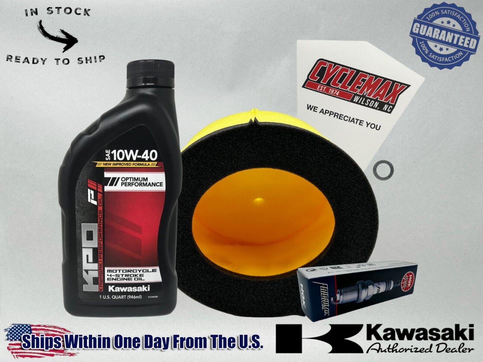 Cyclemax Std 10W-40 Transmission Oil & Tune-Up Kit for 2022-2024 Kawasaki4 KX112