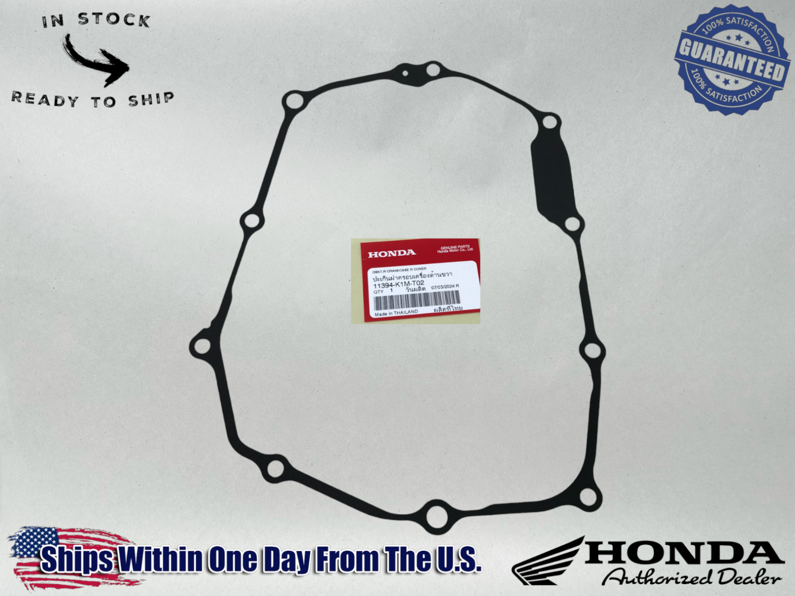 Honda OEM RIGHT CRANKCASE COVER GASKET 22-23 GROM 125 MONKEY 11394-K1M-T02