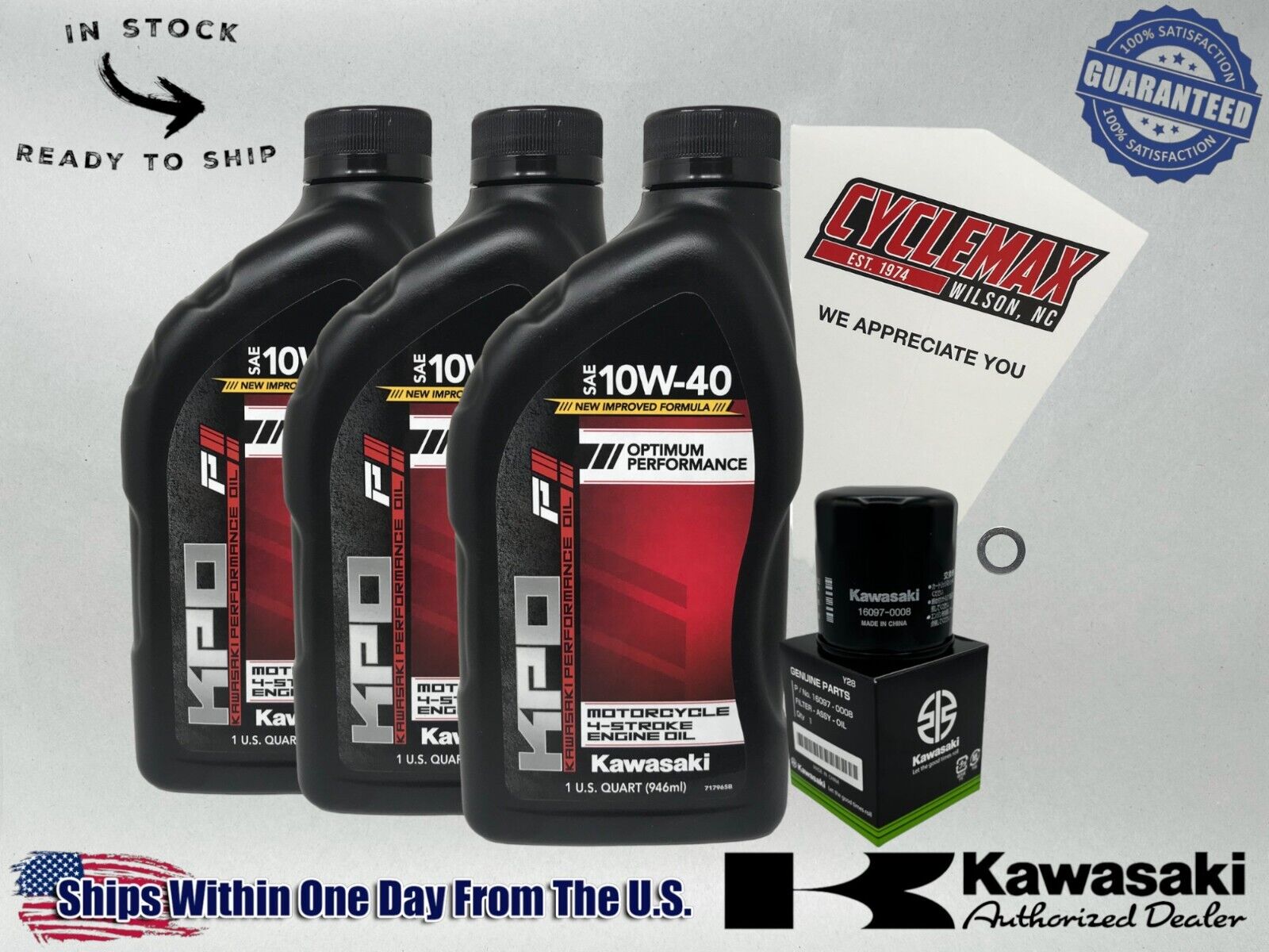 Cyclemax Standard KPO Oil Change Kit fits 2019-2024 Kawasaki Z400