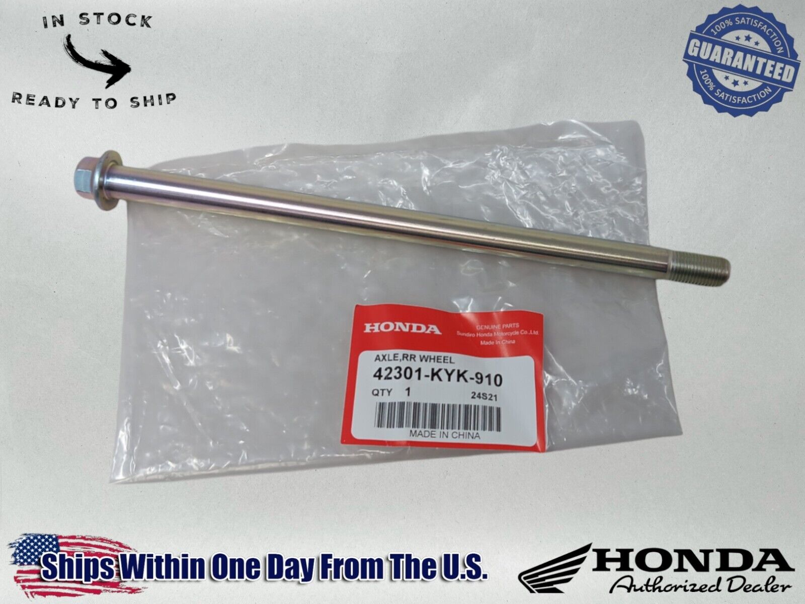 Honda Genuine OEM Authentic Rear Axle 42301-KYK-910
