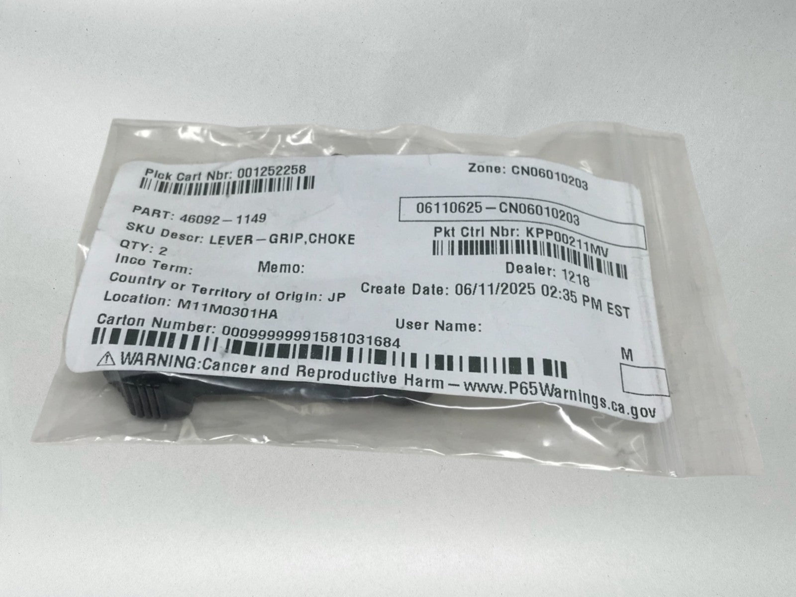 Kawasaki Genuine OEM Choke Lever Bayou 220 250 300 400 LAKOTA 46092-1149