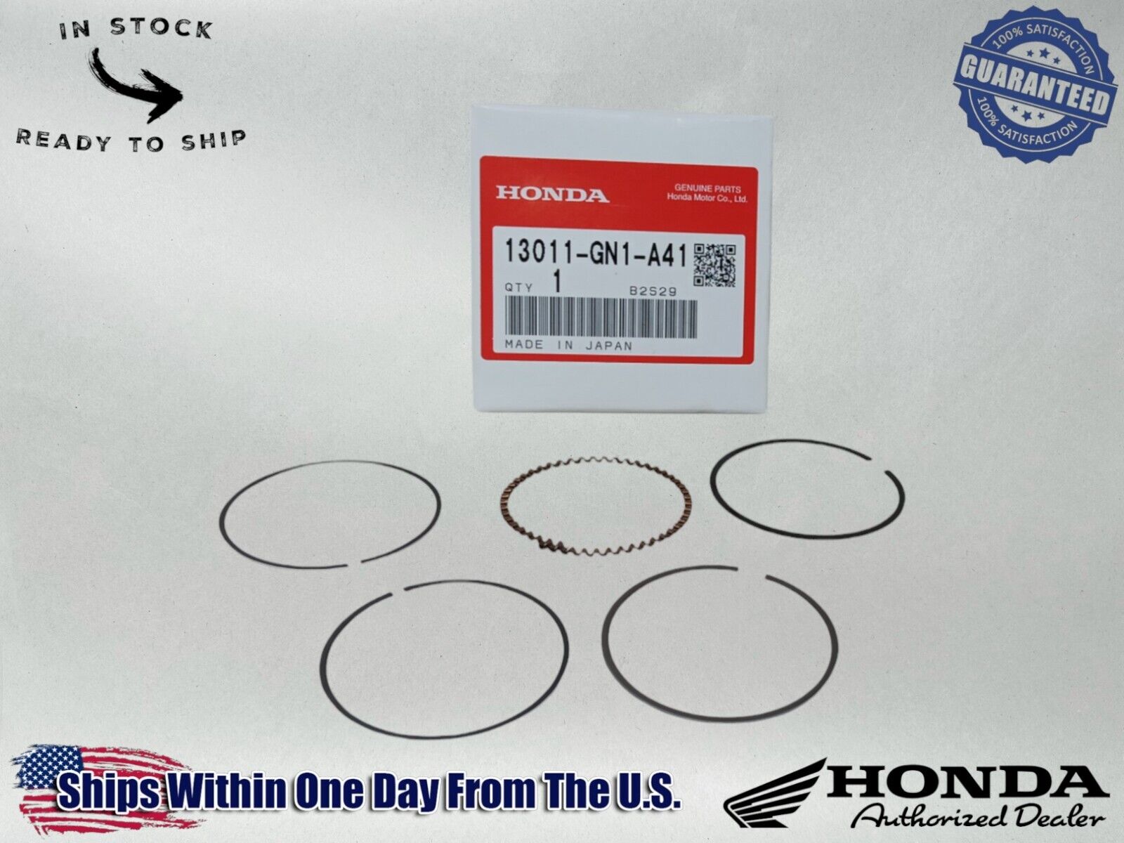 Honda Genuine OEM Authentic Standard Piston Rings 13011-GN1-A41
