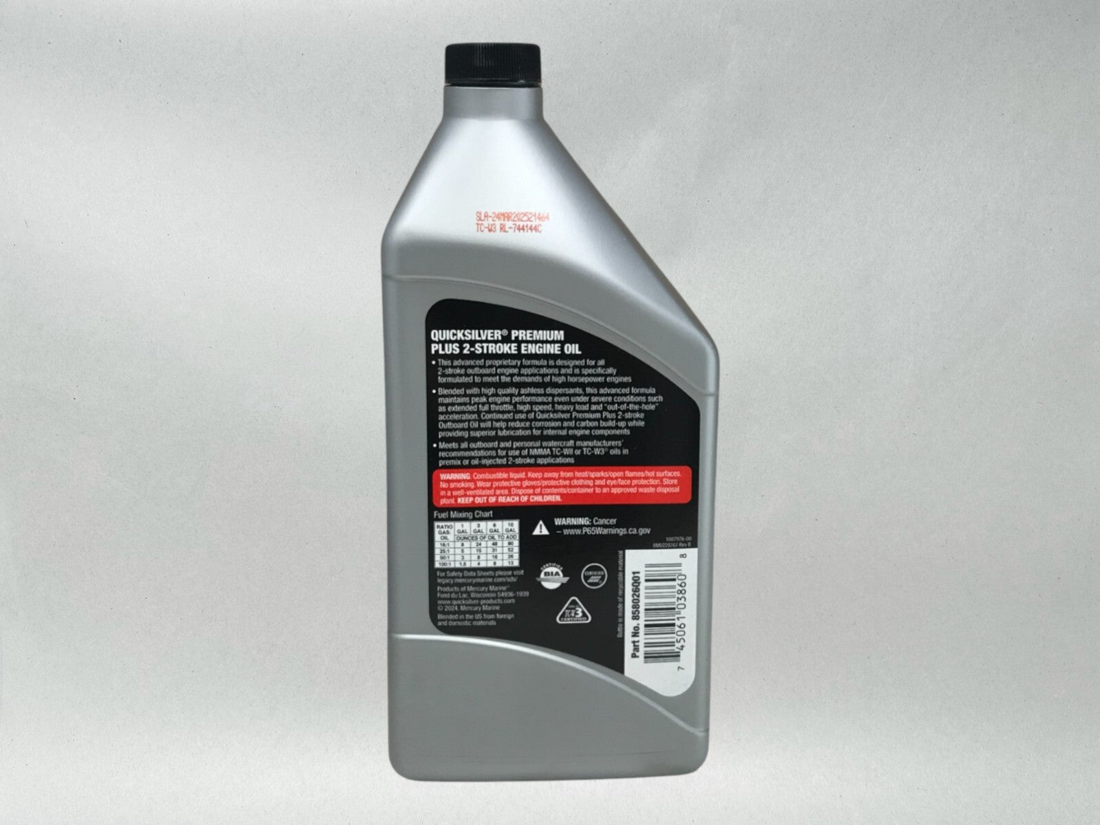 Quicksilver OEM 2-Stroke SS Premium Plus Marine Oil Quart 92-858026Q01