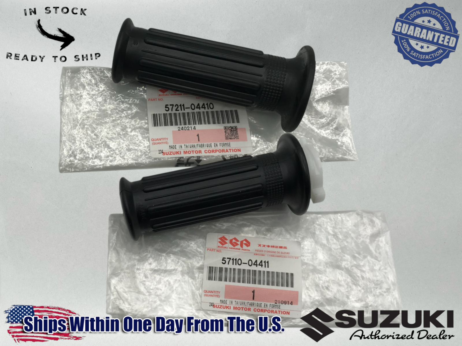 Suzuki Genuine OEM 1978-06 JR50 RH LH GRIP SET 57211-04410 & 57110-04411
