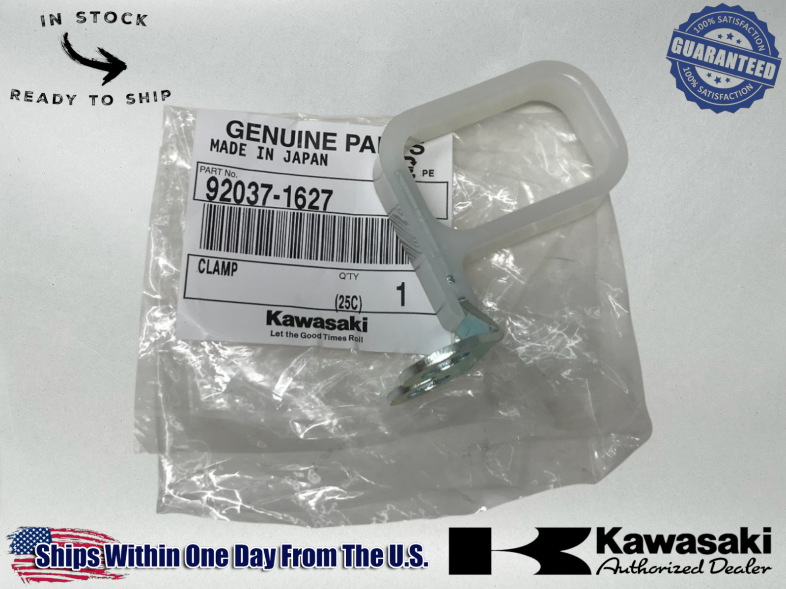 Kawasaki Genuine OEM Authentic CLAMP,CARBURETOR,40MM 92037-1129