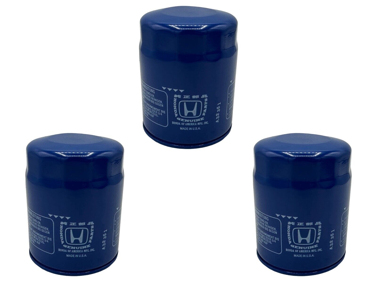 Honda Genuine OEM Authentic Oil Filters 15400-PLM-A02 3 Pack