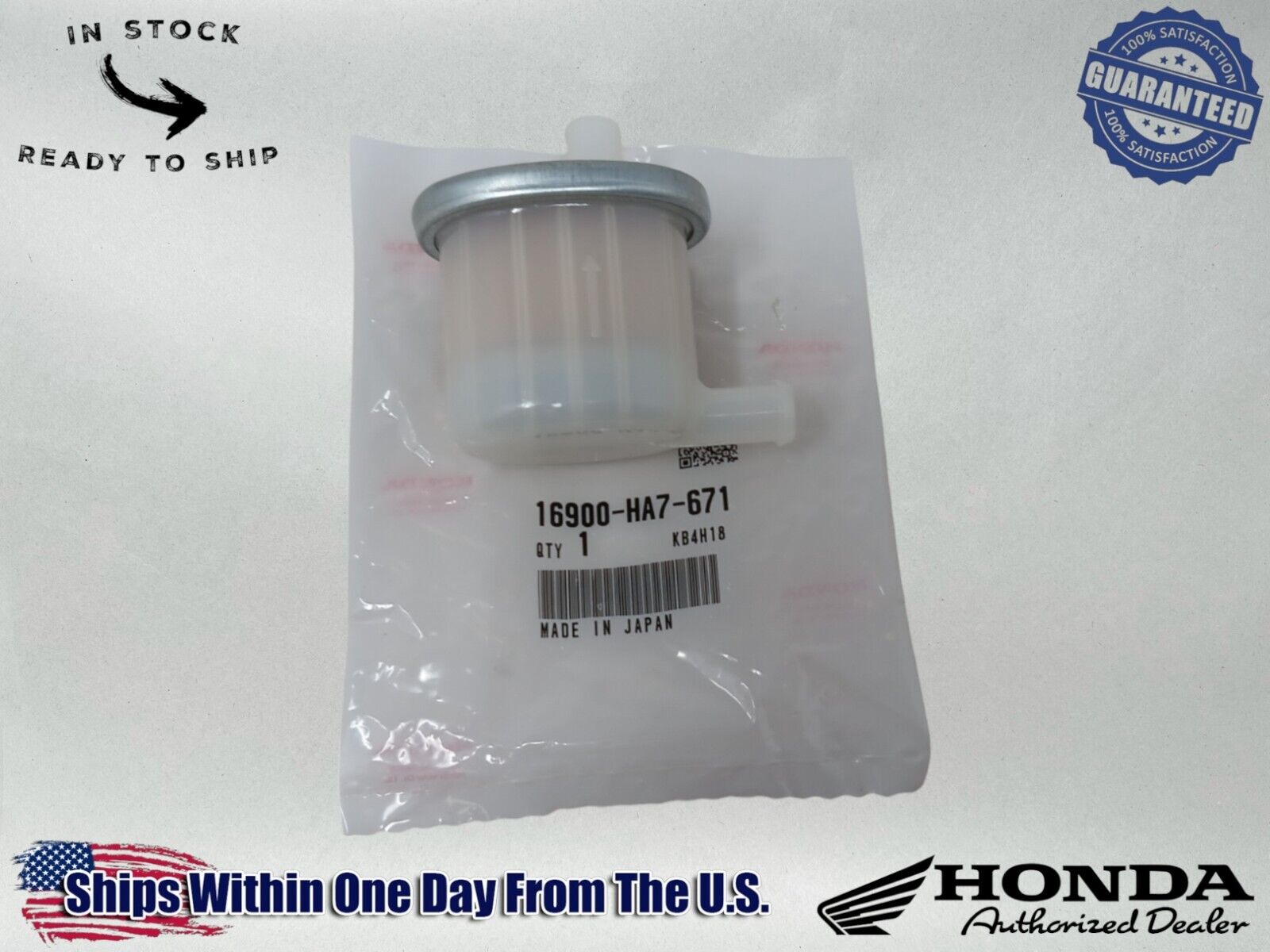 Honda Genuine OEM Authentic Fuel Filter Fourtrax 16900-HA7-671