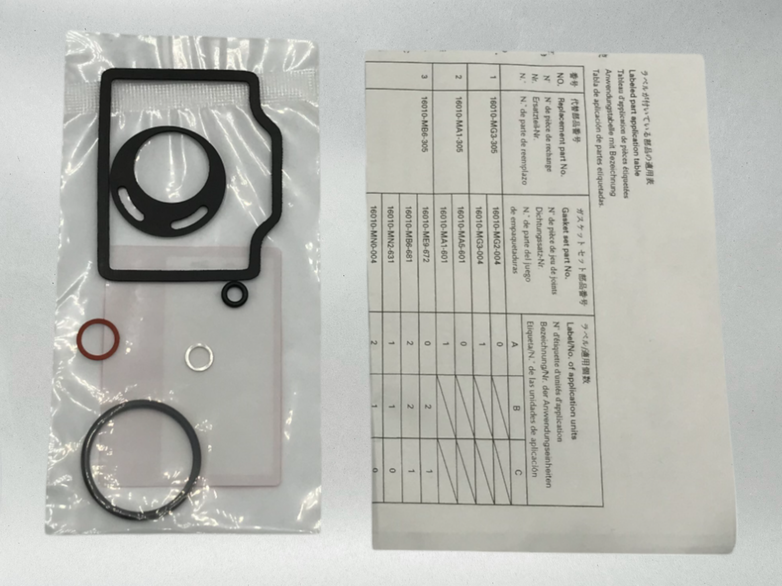 Honda Genuine TLR200 REFLEX 200 CARBURETOR CARB GASKET KIT 16010-107-305
