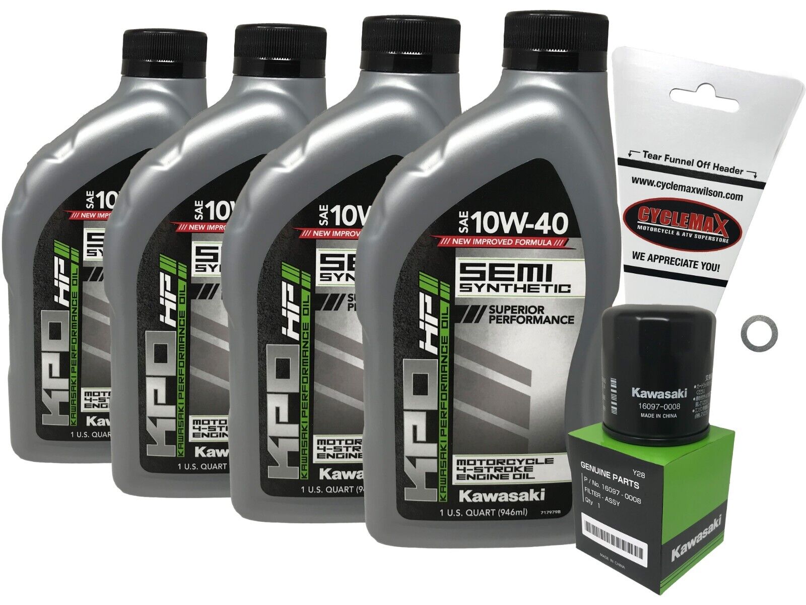 Cyclemax 2011-2022 Genuine Kawasaki Versys Z1000 OEM Oil Change Kit