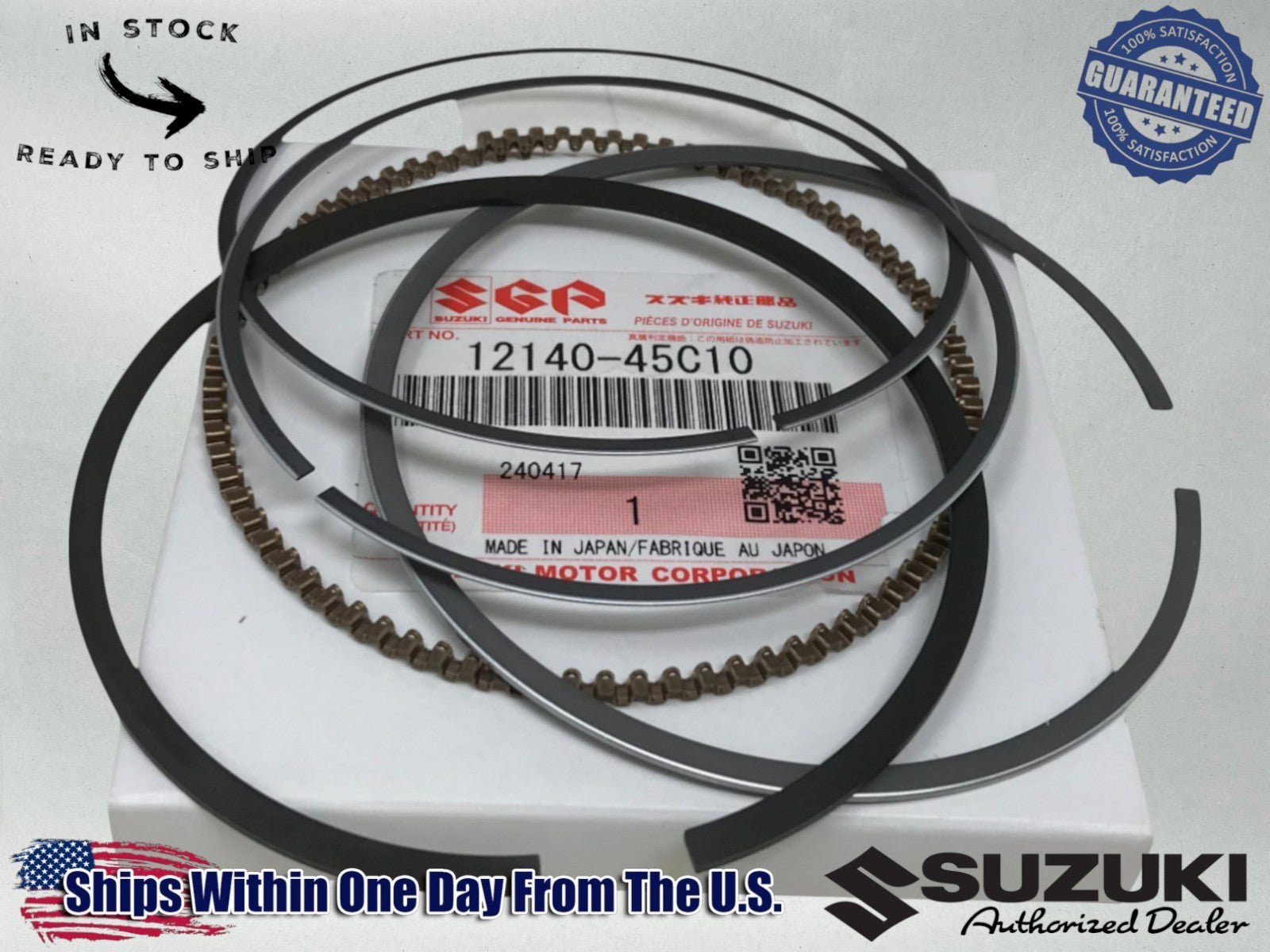 Suzuki Genuine OEM PISTON RING SET INTRUDER MARAUDER VX800 12140-45C10