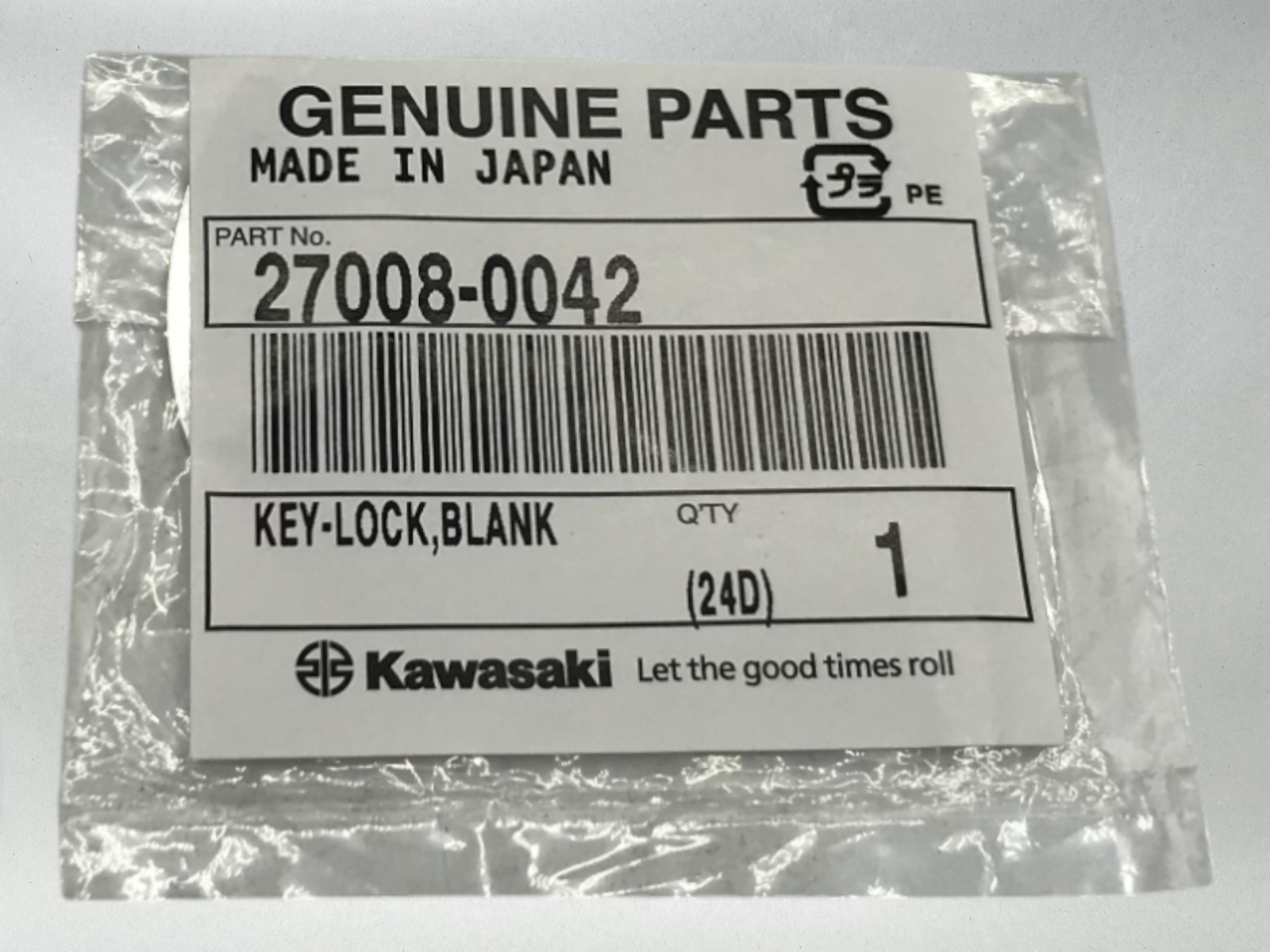 Kawasaki Genuine OEM 2006-24 VULCAN 900 CUSTOM CLASSIC LT BLANK KEY 27008-0042
