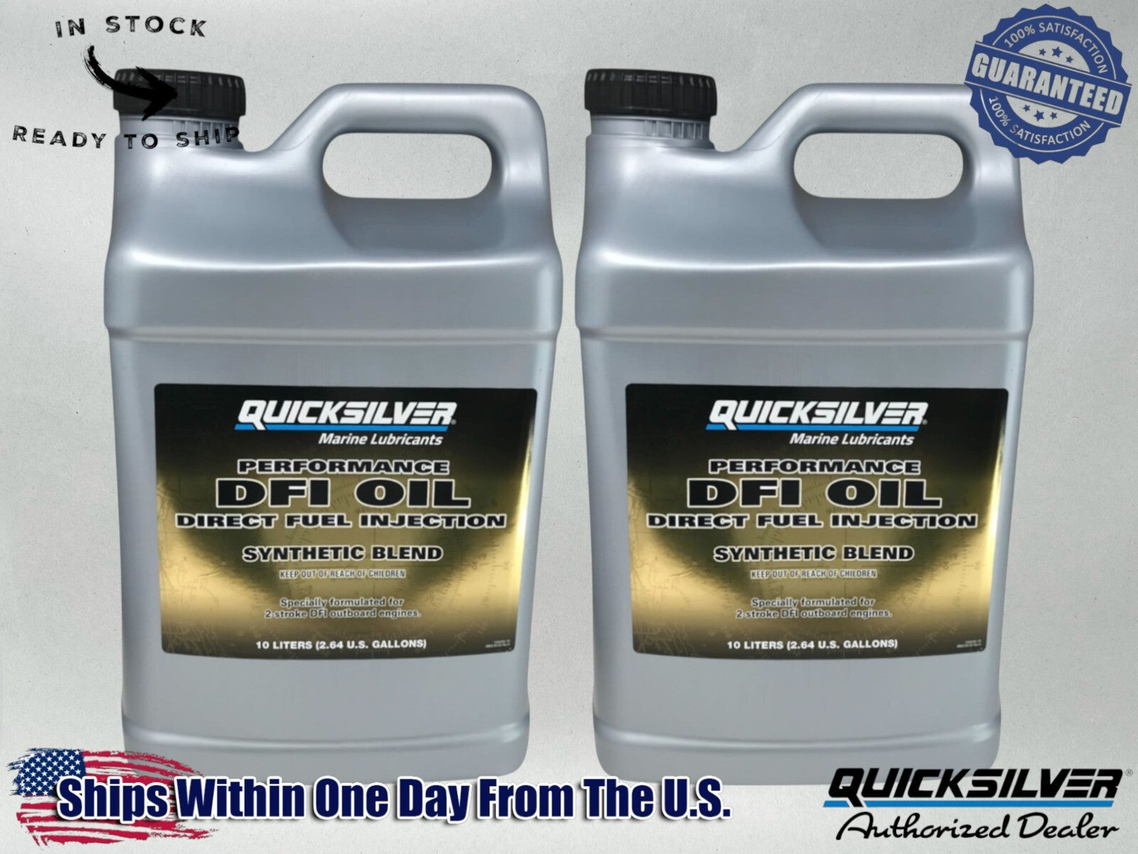 Quicksilver OEM Direct Injection SS 2-Stroke Oil 2.5 Gallons 8M0229801 2 Pack