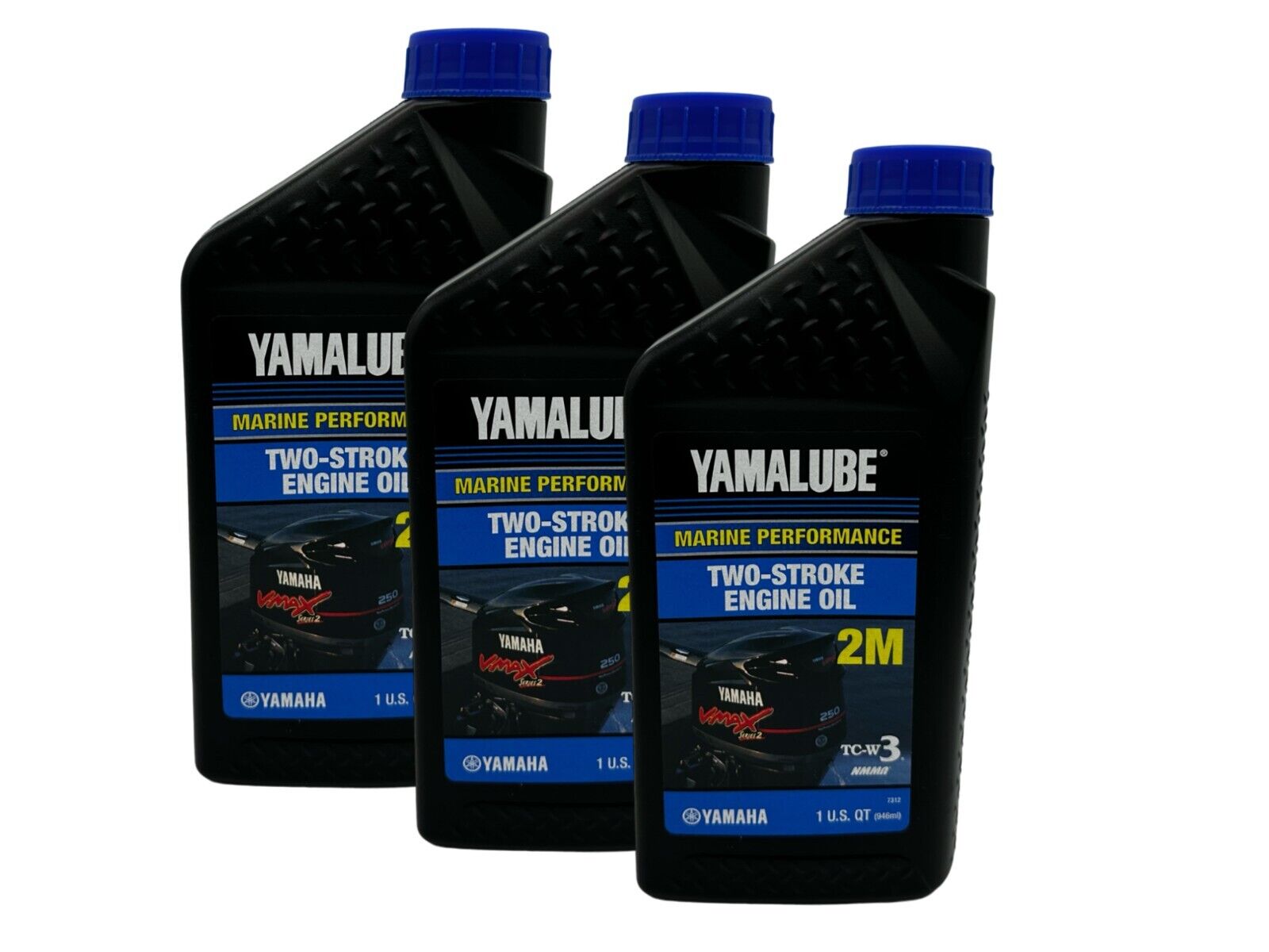 Yamaha Yamalube Semi-Synthetic 2-Stroke Marine Engine Oil LUB-2STRK-M1-12-3PACK