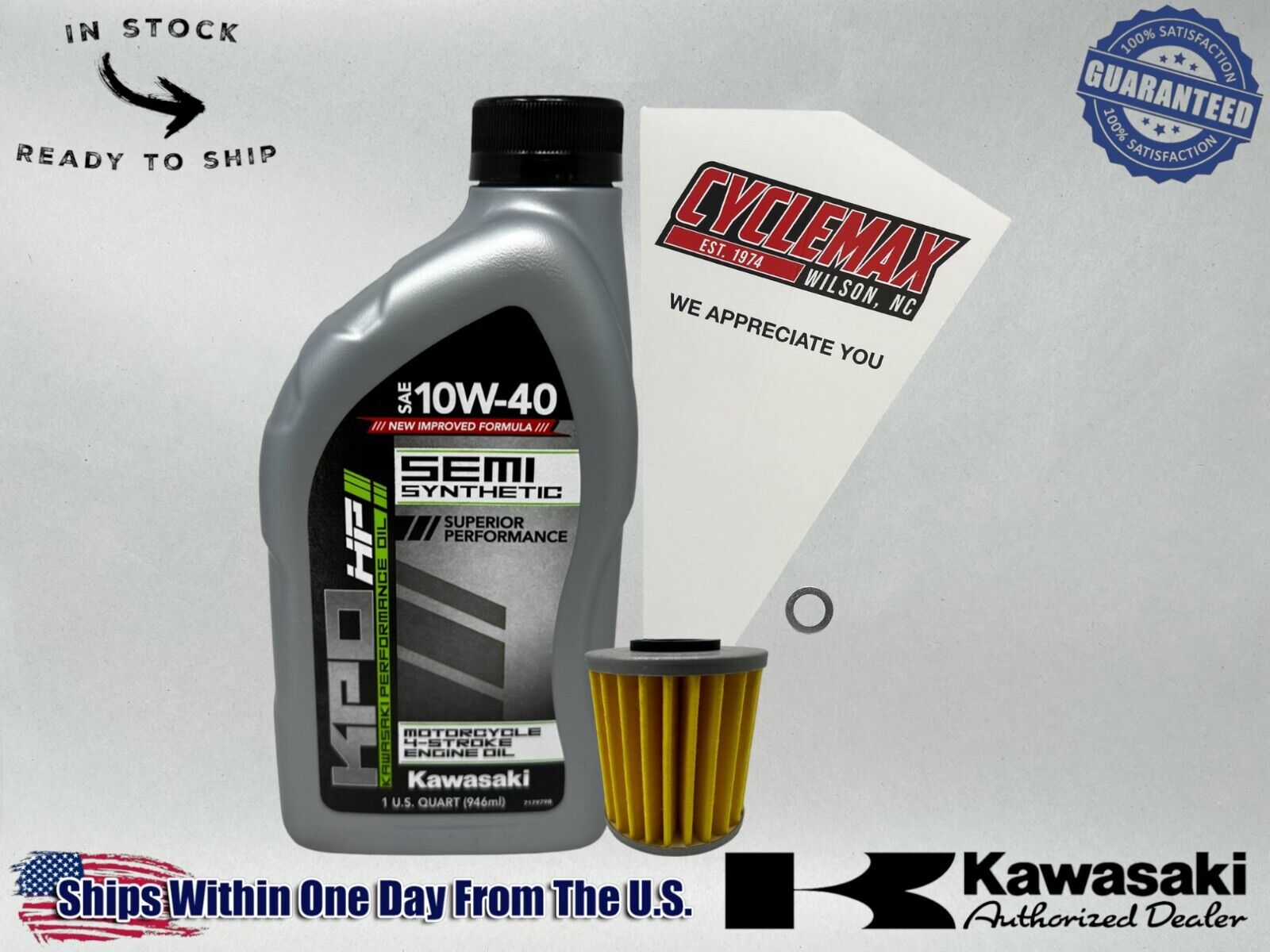 Cyclemax Semi-Synthetic KPO Oil Change Kit fits 2021-2024 Kawasaki KX250