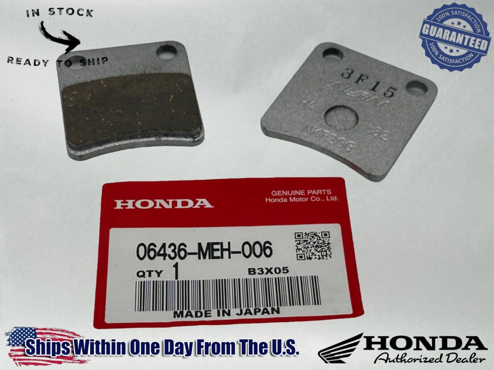 Honda Genuine OEM Authentic Brake Pad Set 06436-MEH-006