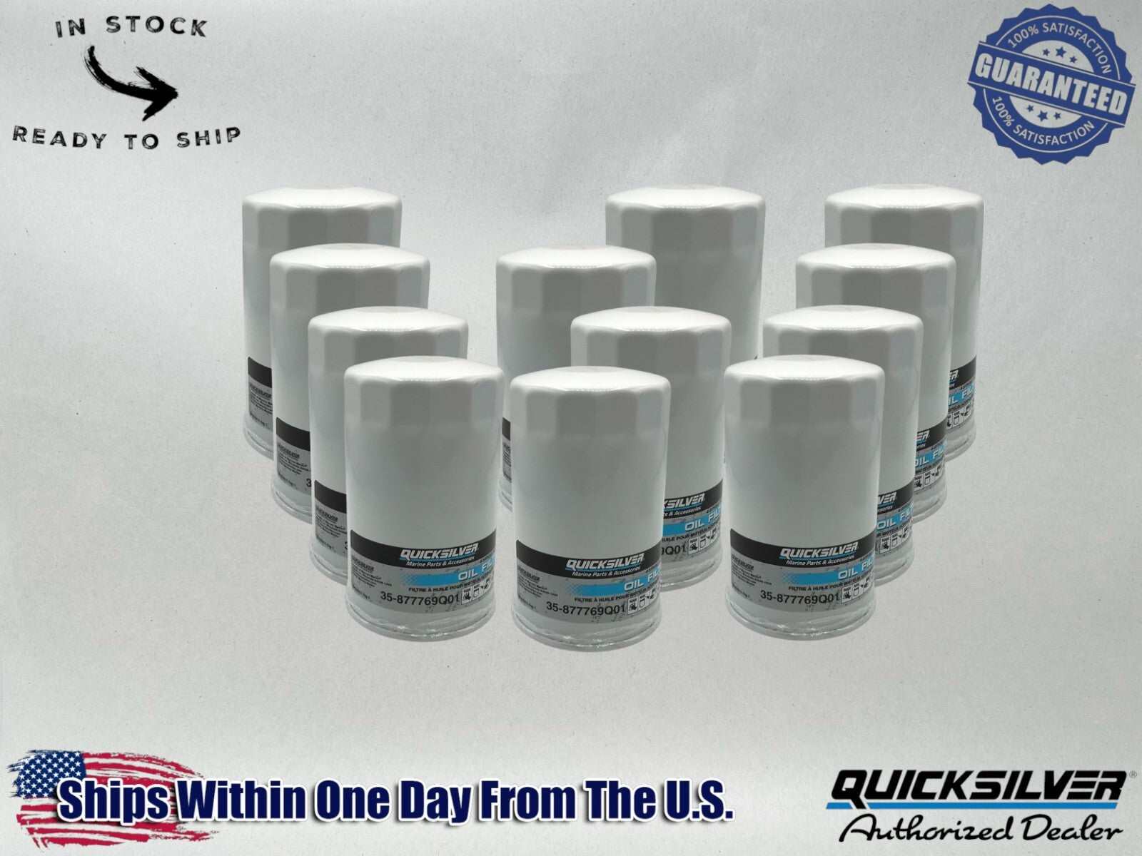 Quicksilver Genuine OEM Authentic Oil Filters 35-877769Q01 12 Pack
