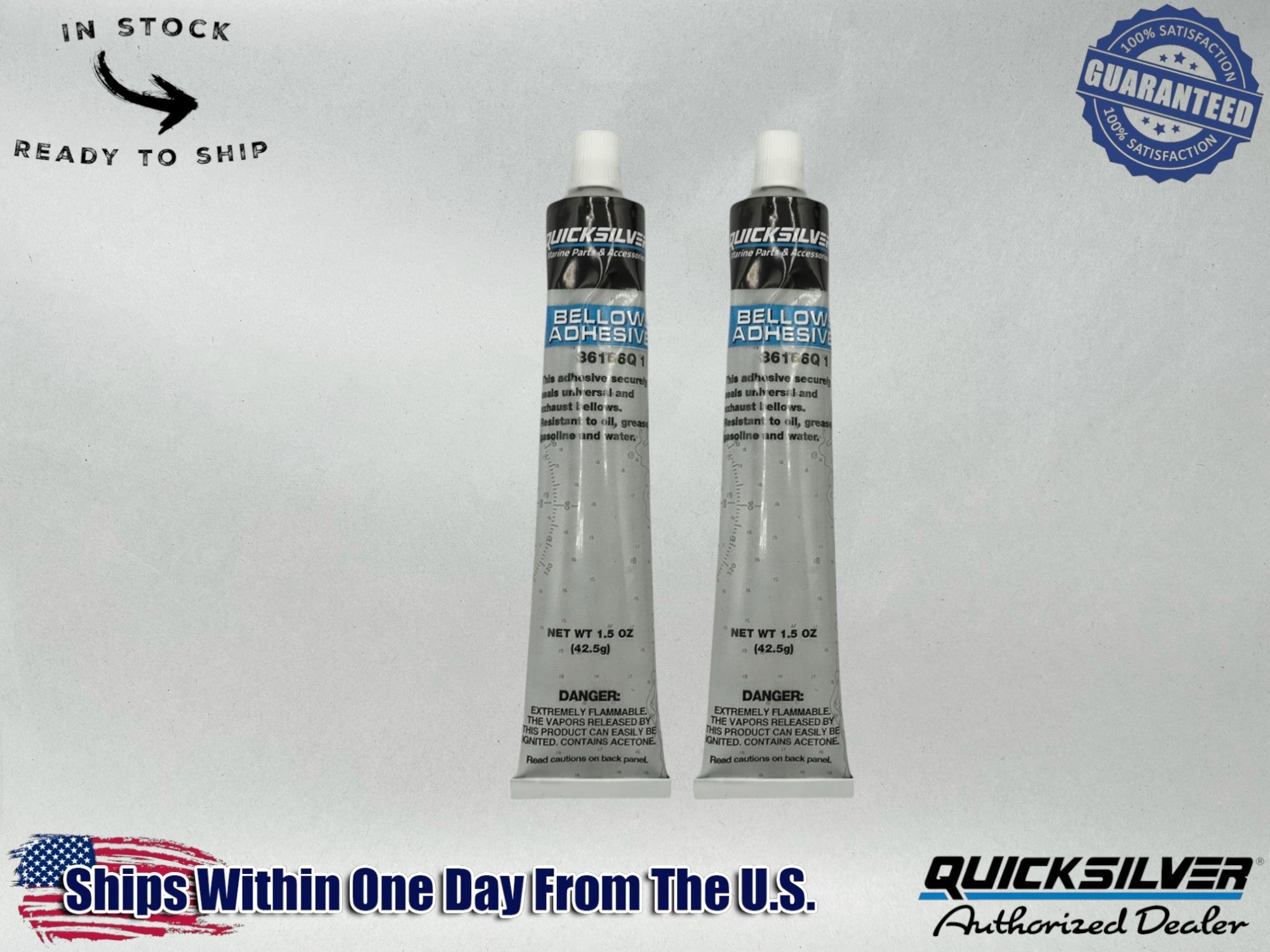 Quicksilver Genuine OEM Bellows Adhesive 1.5 OZ 92-86166Q1 2 Pack
