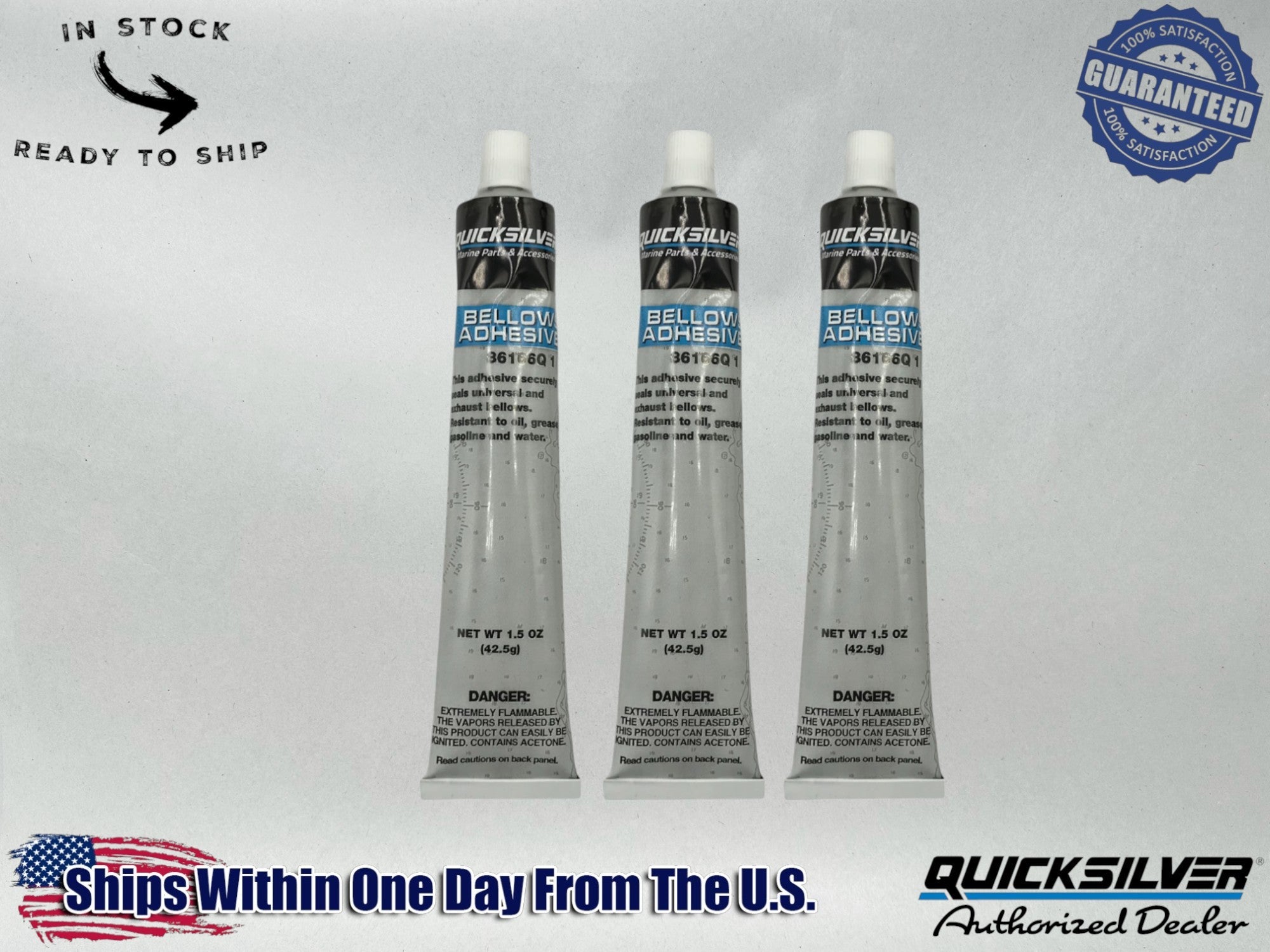 Quicksilver Genuine OEM Bellows Adhesive 1.5 OZ 92-86166Q1 3 Pack