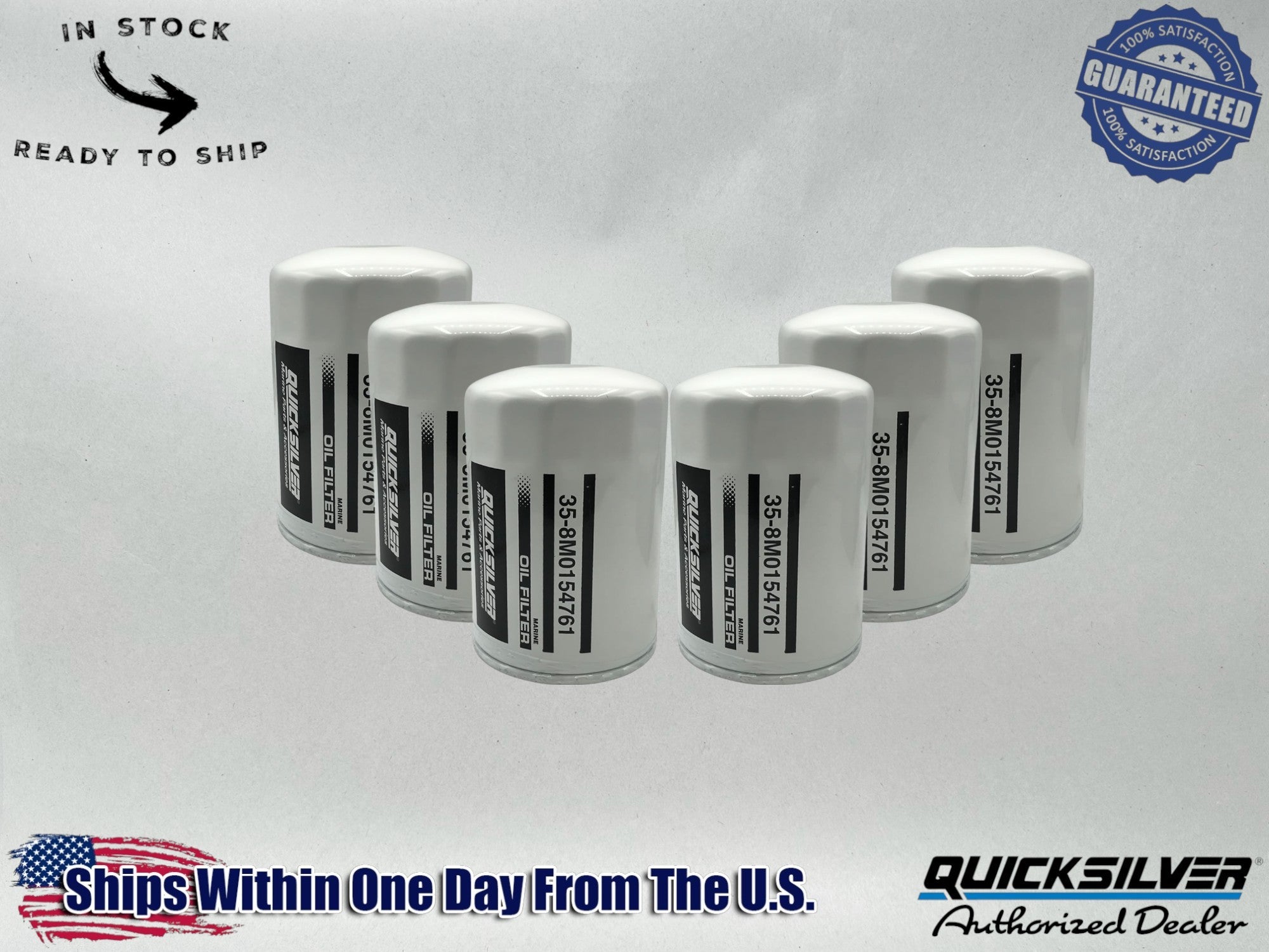 Quicksilver Genuine OEM Authentic Oil Filters 35-8M0154761 6 Pack
