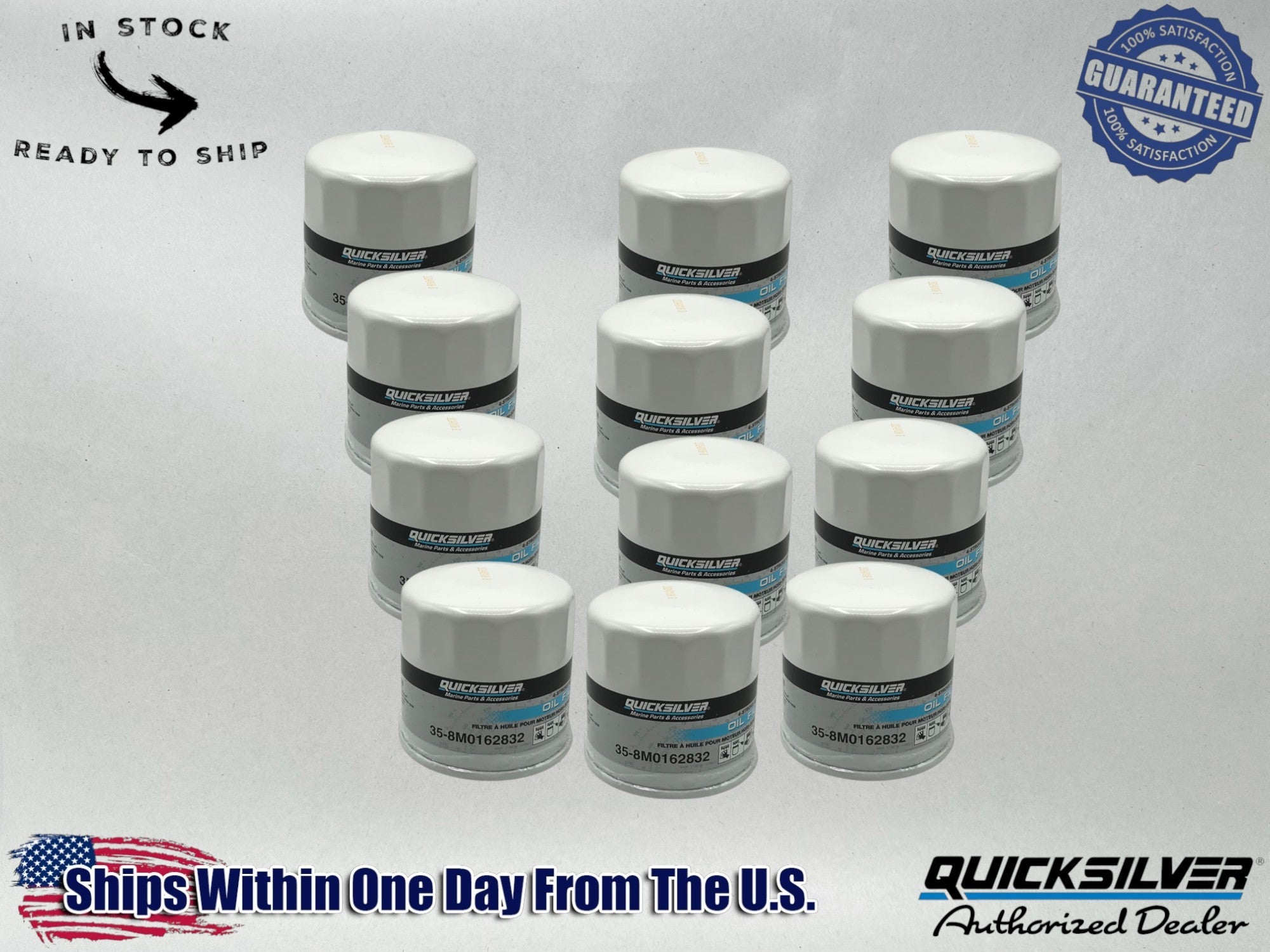 Quicksilver Genuine OEM Authentic Oil Filters 35-8M0162832 12 Pack