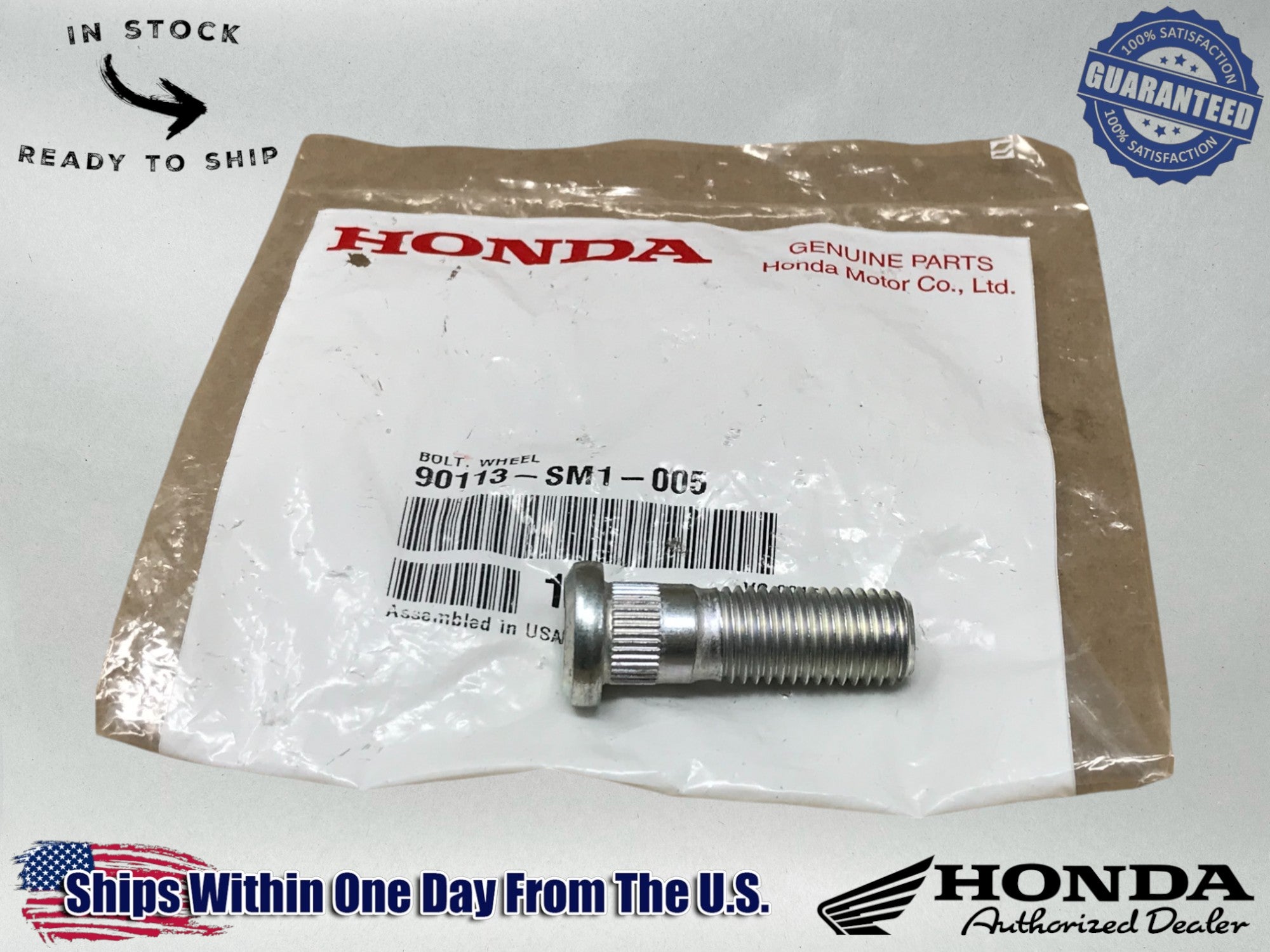 Genuine OEM Honda Wheel Lug Bolt Stud 90113-SM1-005