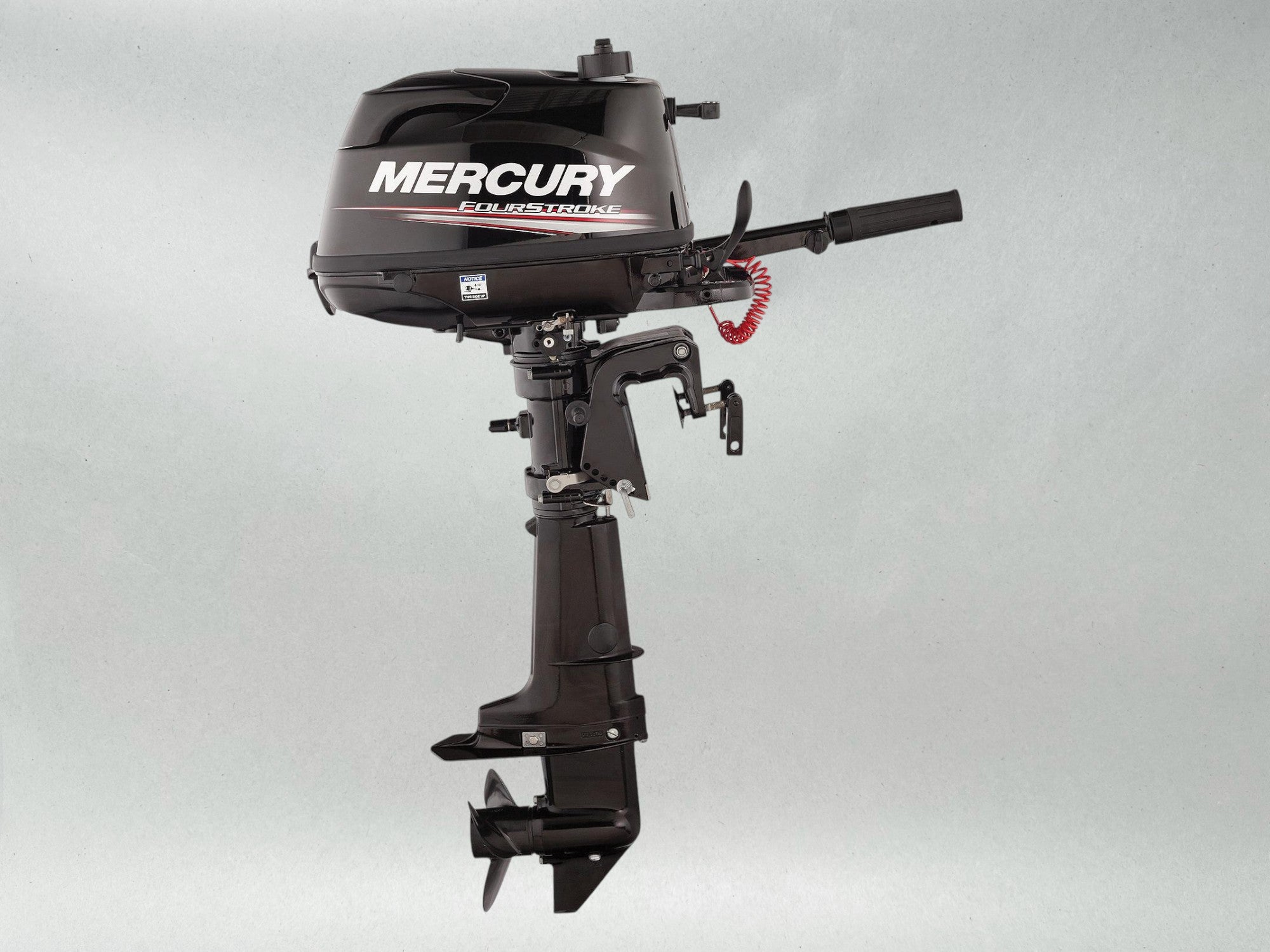 Mercury 6hp Tiller FourStroke Outboard Motor, 15" Shaft Model ME 6MH 1FX6201KK