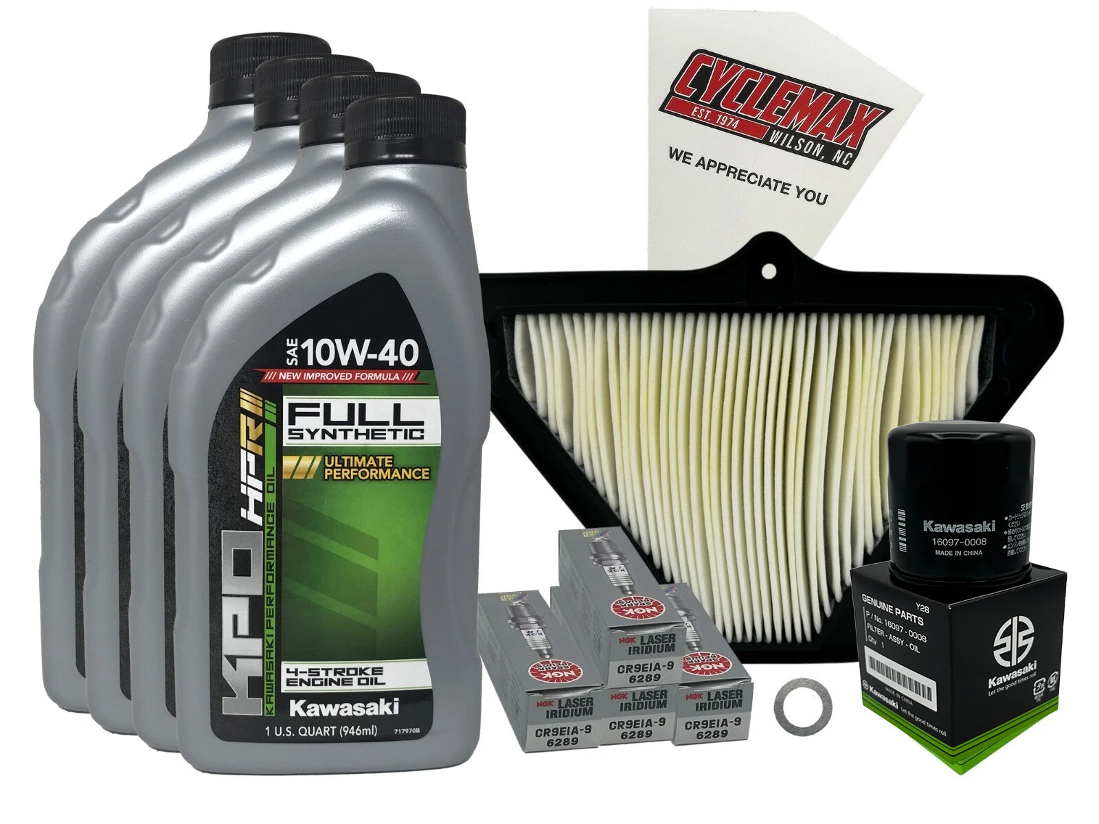Cyclemax Full Synthetic Tune Up Kit w/Plugs fits 2011-2015 Kawasaki Ninja ZX-10R