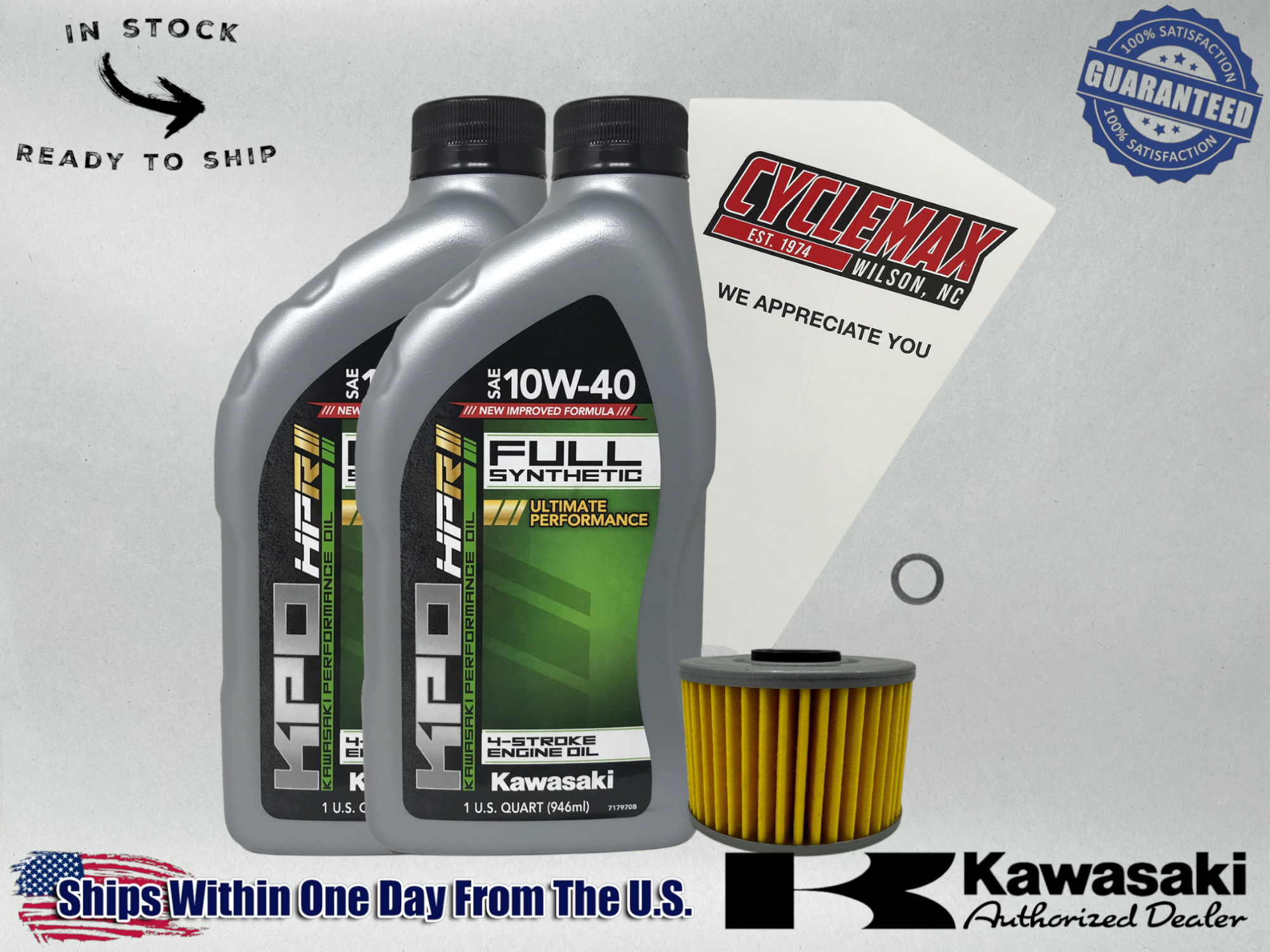 Cyclemax Full-Synthetic KPO Oil Change Kit fits 2020-2024 Kawasaki KLX230